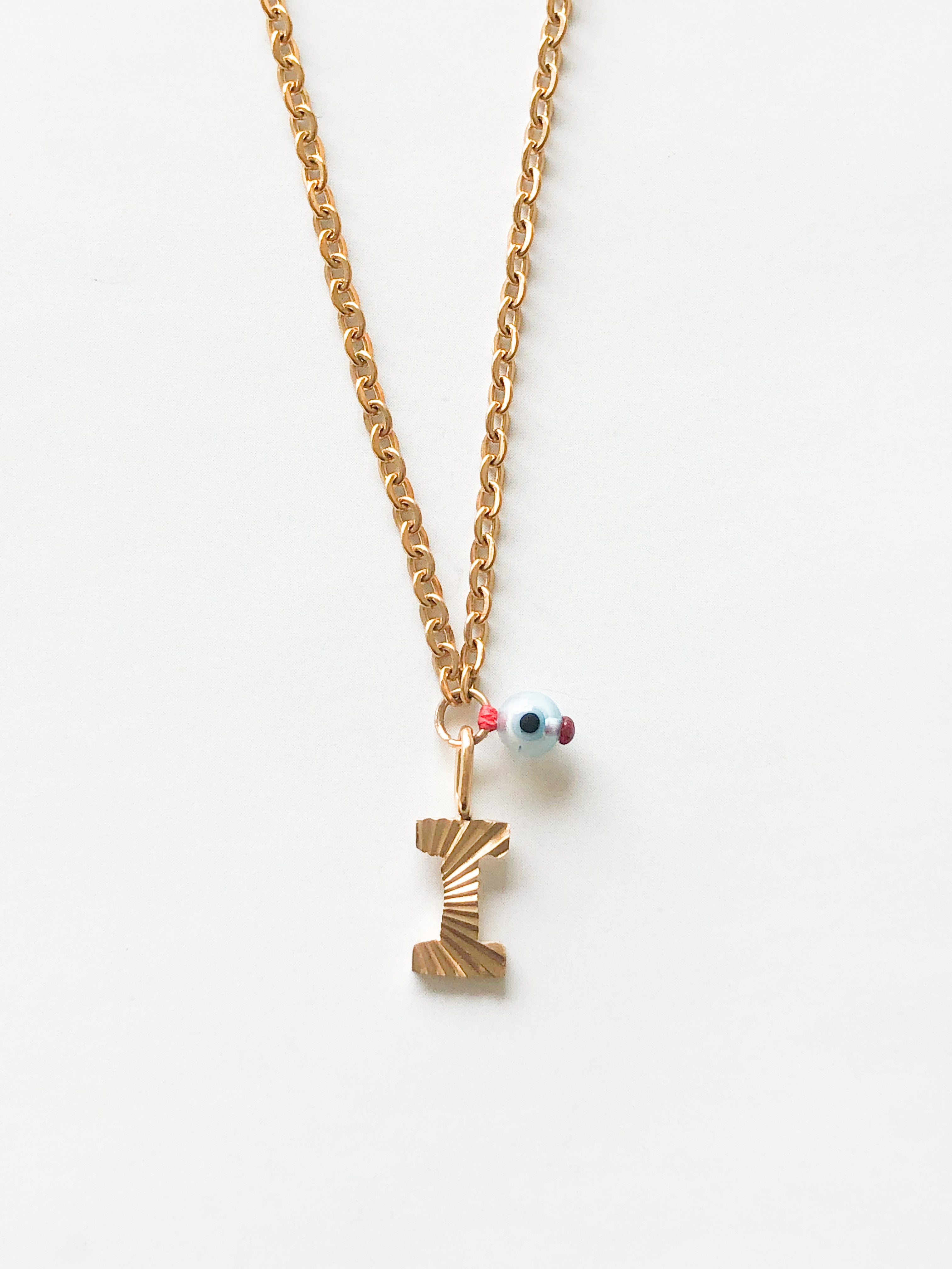AlphaBeta Evil Eye Necklace ~ Gold - Styled by Anthea