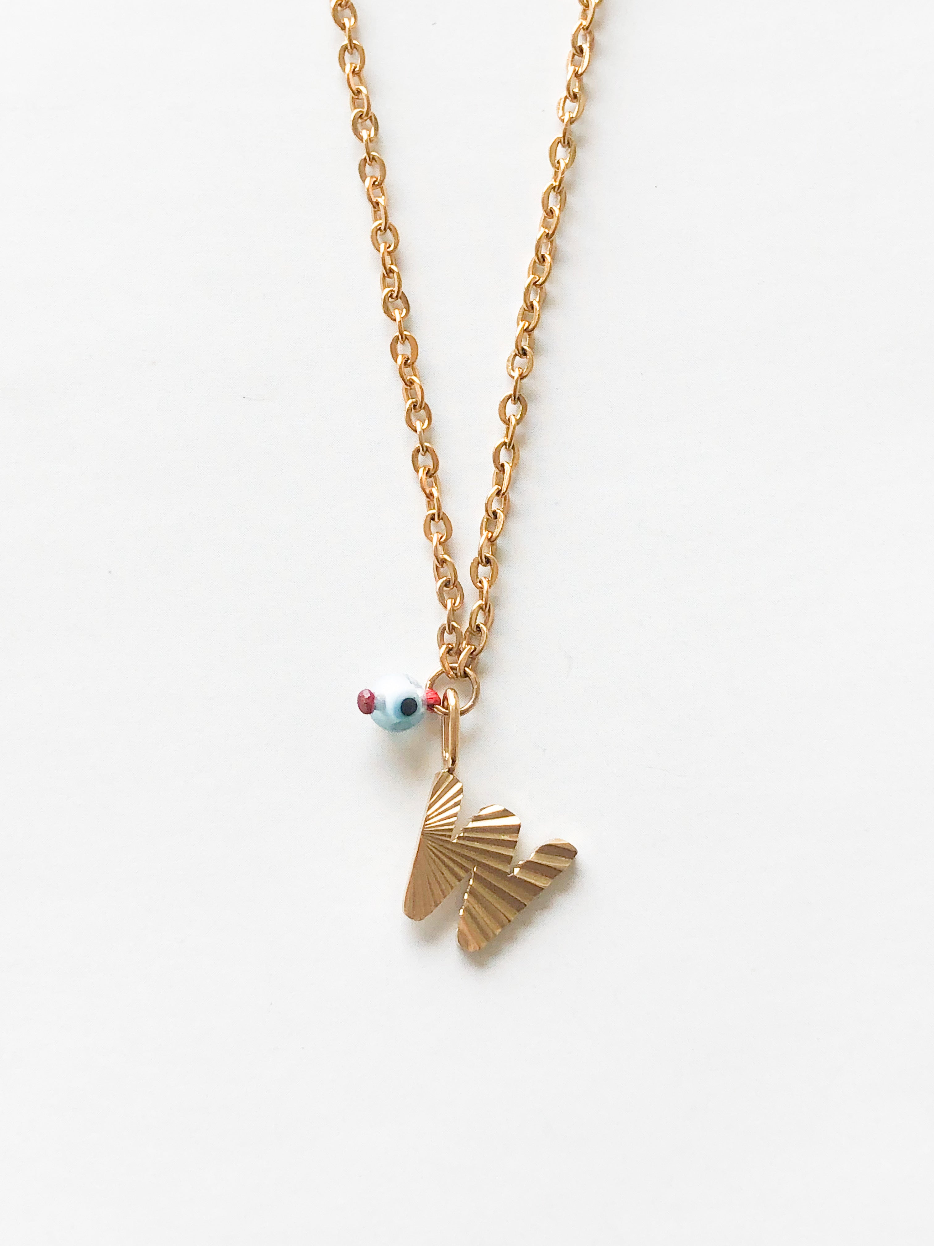 AlphaBeta Evil Eye Necklace ~ Gold - Styled by Anthea