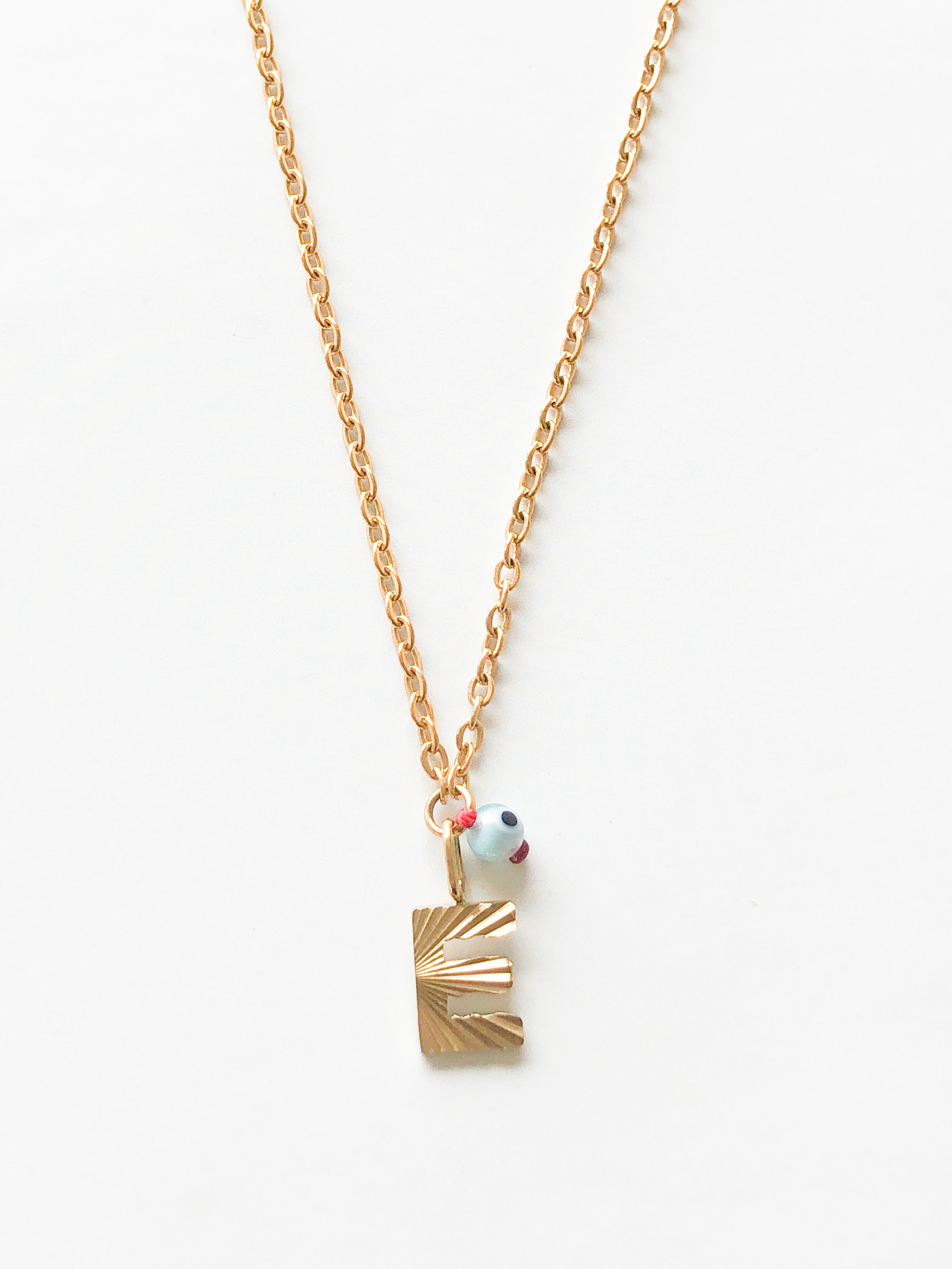 AlphaBeta Evil Eye Necklace ~ Gold - Styled by Anthea