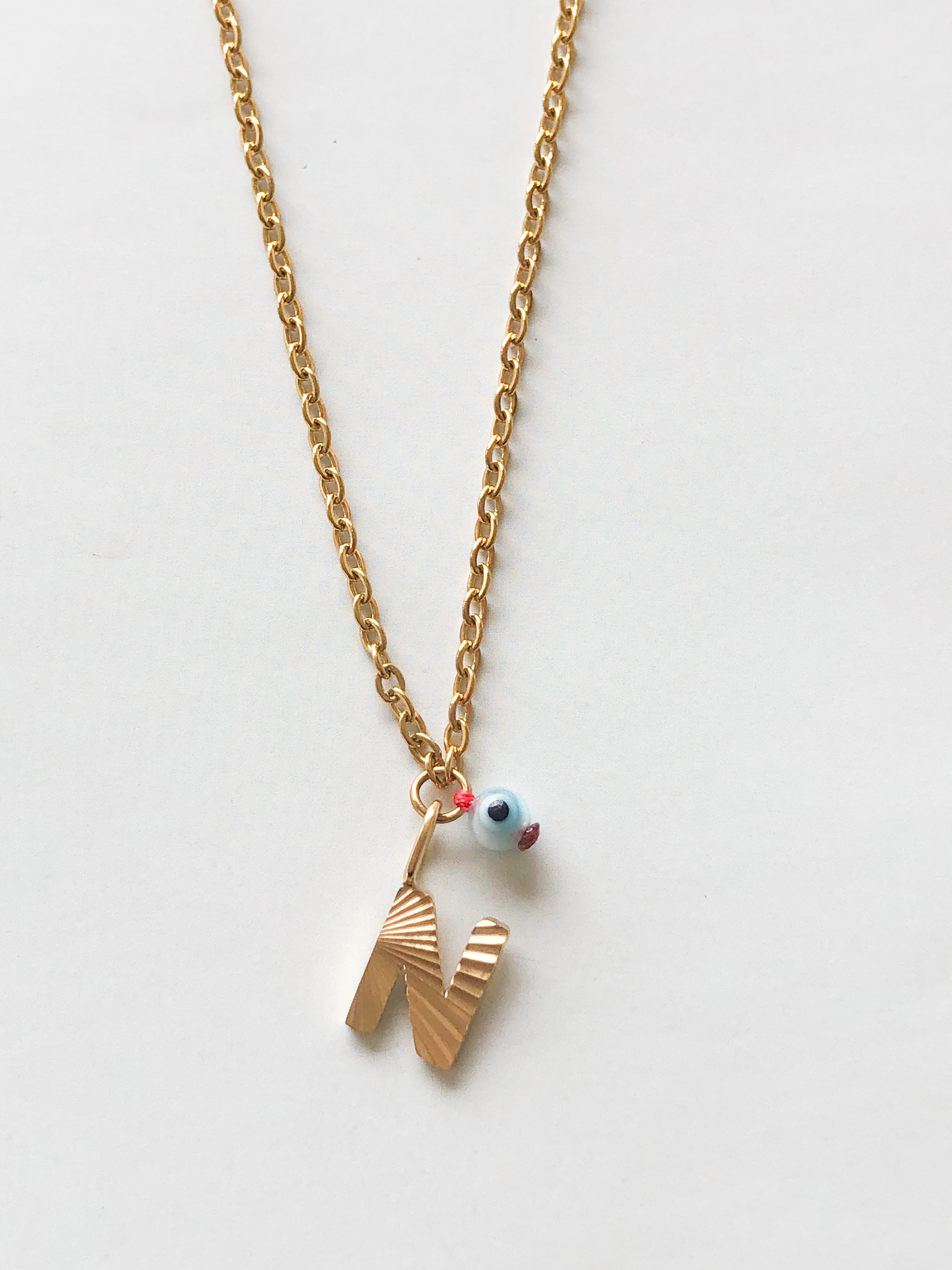 AlphaBeta Evil Eye Necklace ~ Gold - Styled by Anthea