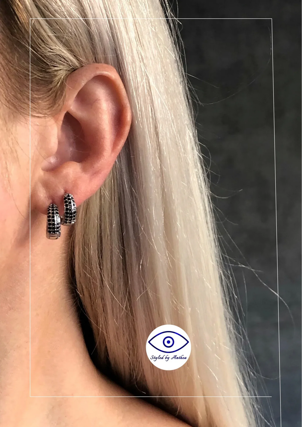 Earrings - Parga Silver Huggies - Styled by Anthea