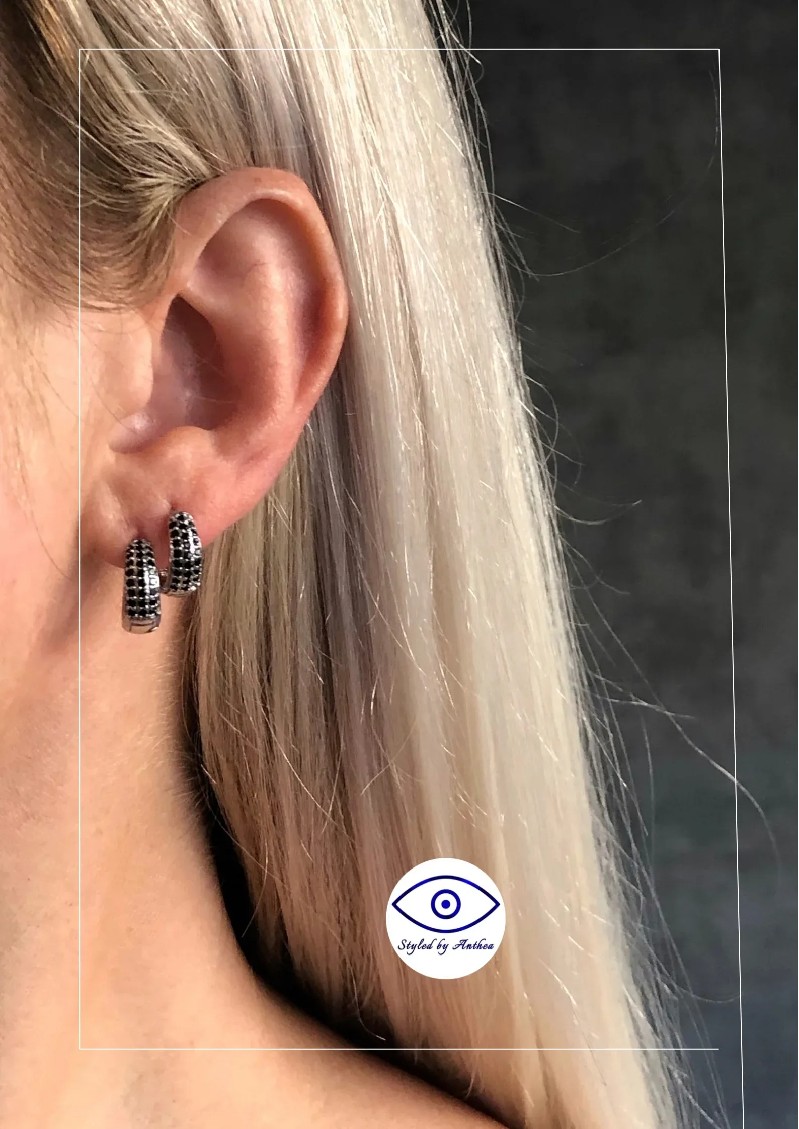 Earrings - Parga Silver Huggies - Styled by Anthea