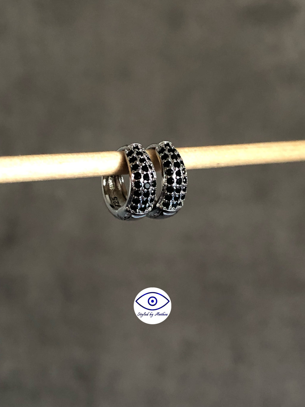 Earrings - Parga Silver Huggies - Styled by Anthea