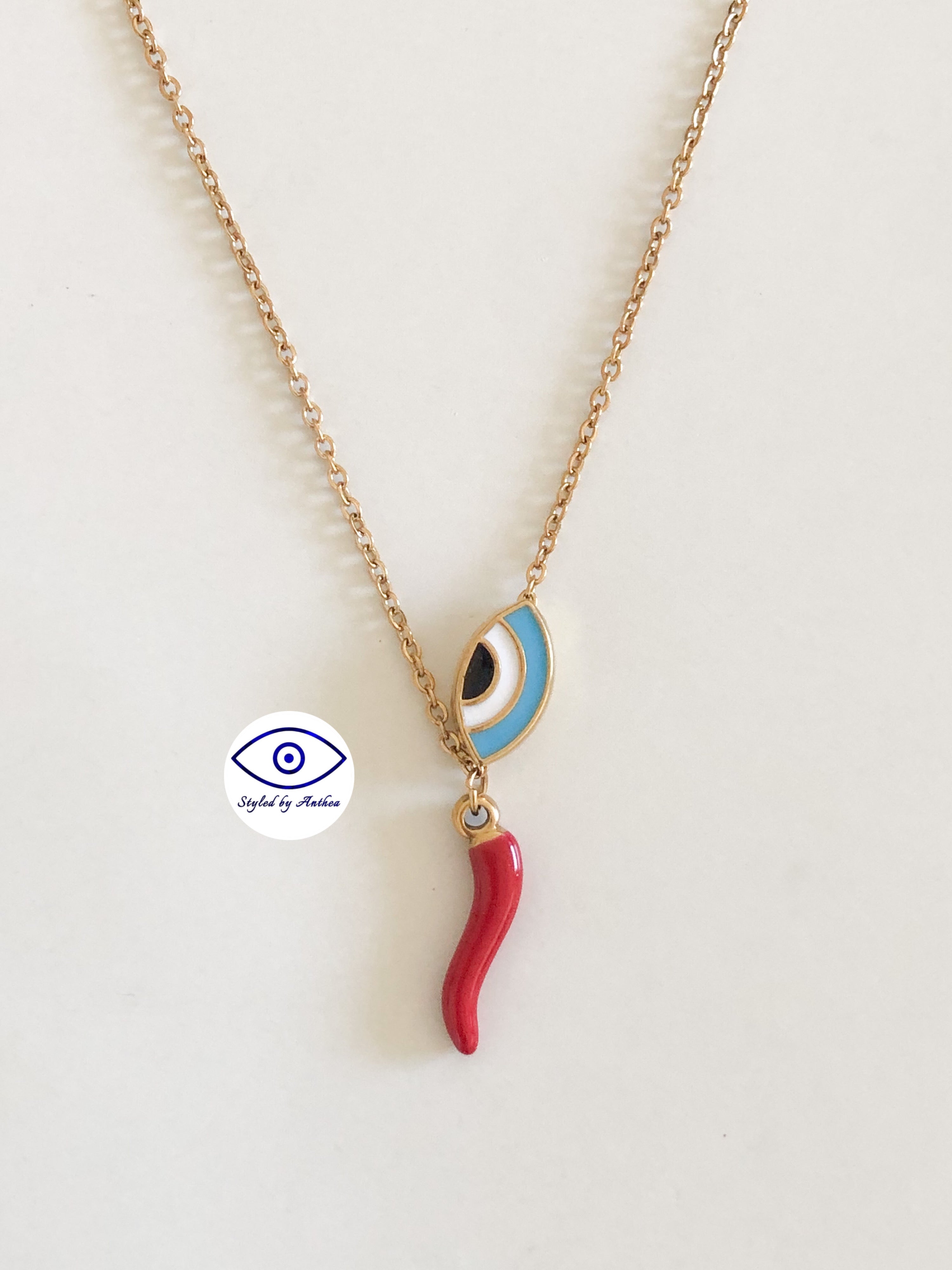 The Evia Evil Eye Necklace - Styled by Anthea