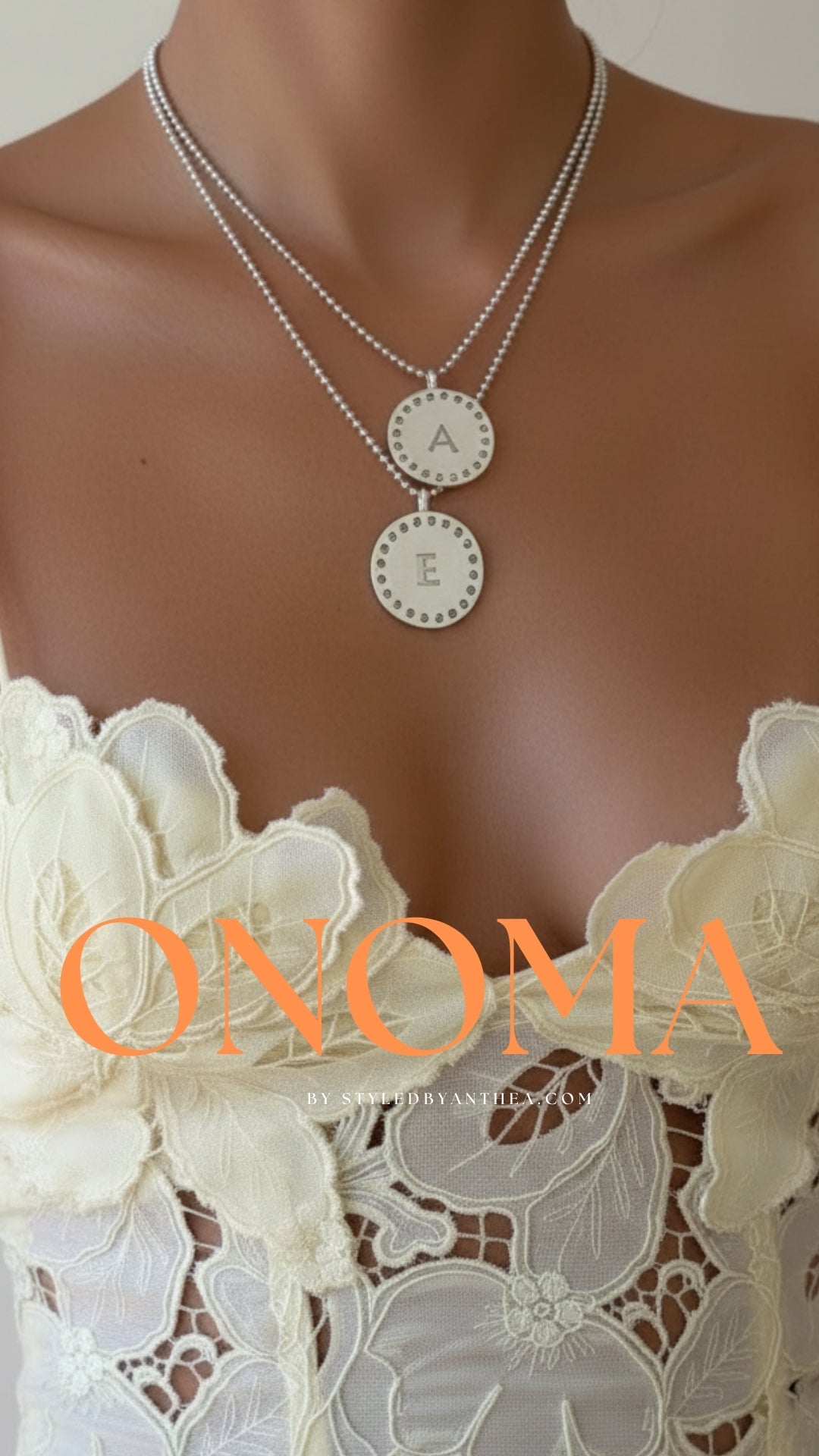 ONOMA Silver Initial Necklace | Personalised Greek Jewellery – Styled by Anthea