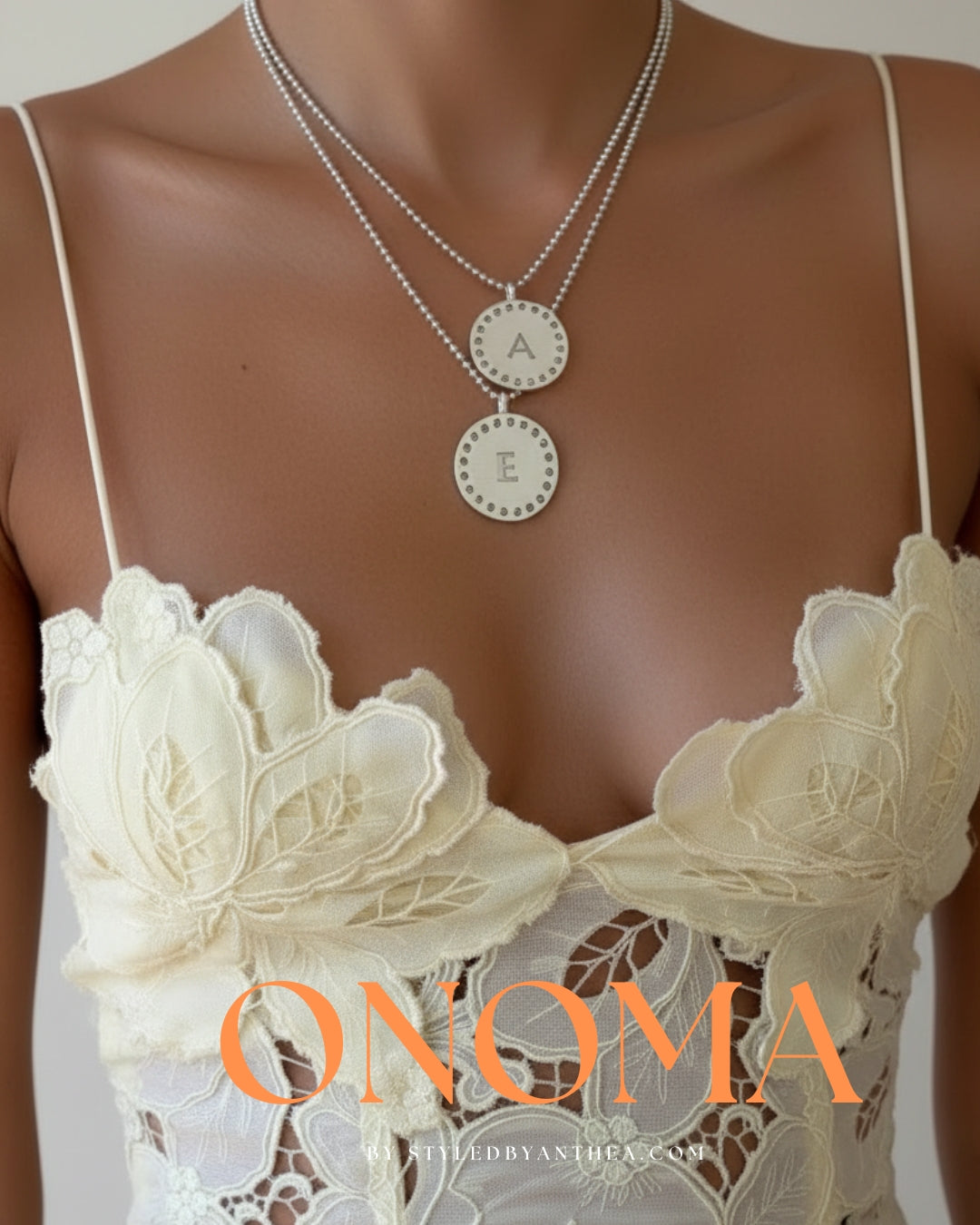 ONOMA Silver Initial Necklace | Personalised Greek Jewellery – Styled by Anthea