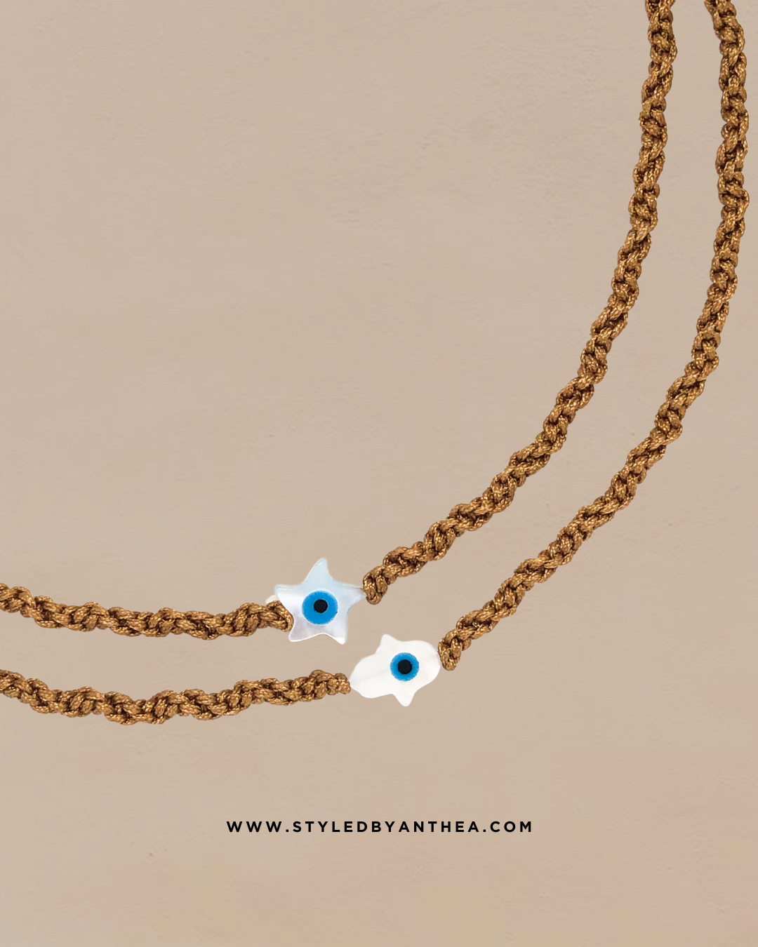 Adjustable Tan Necklace - Andromeda Starfish or Hamsa Hand