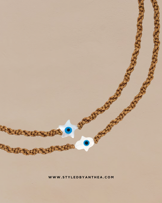 Adjustable Tan Necklace - Andromeda Starfish or Hamsa Hand