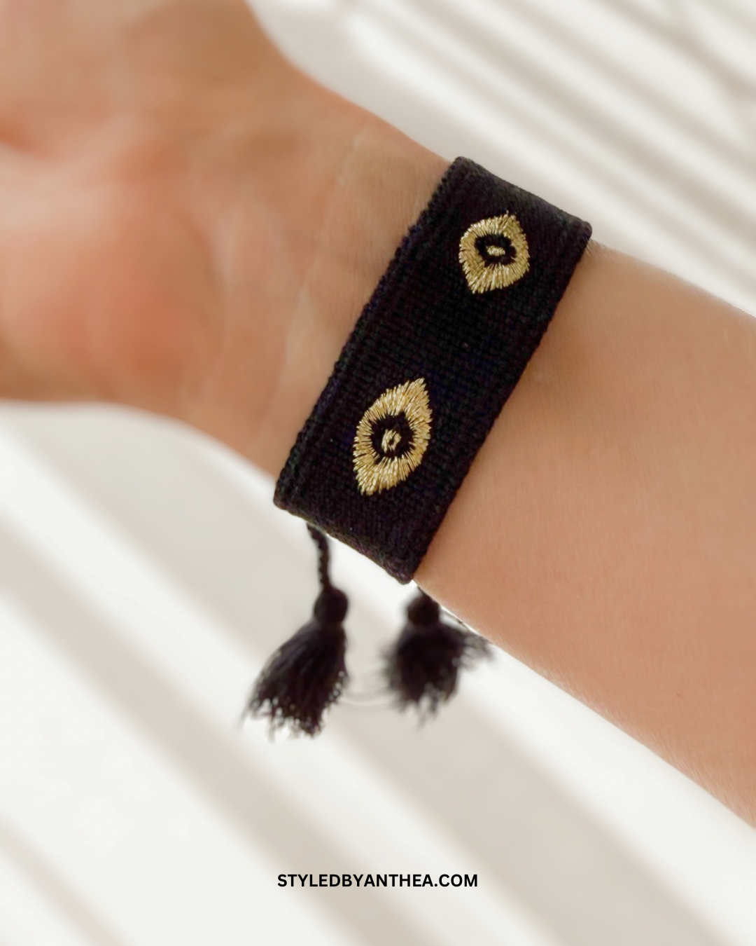 The Black & Gold Evil Eye Rope Bracelet