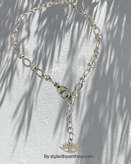 Rhodos Silver Bracelet - Evil Eye