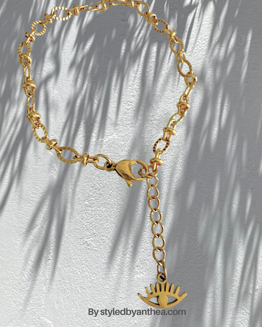 Rhodos Gold Bracelet - Evil eye