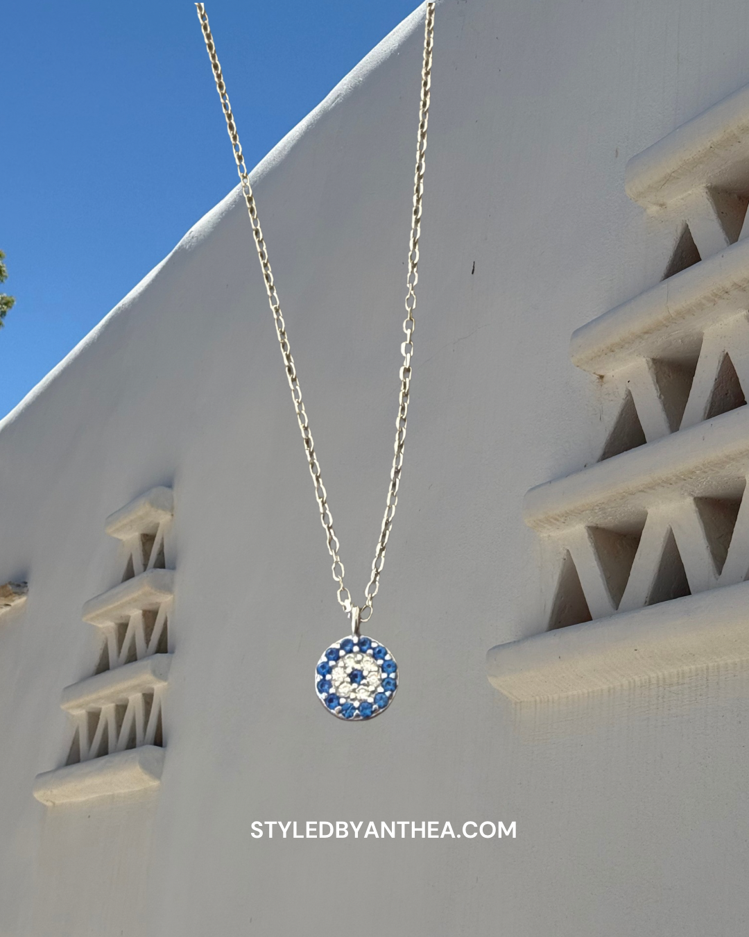 The Milos Evil Eye Silver Necklace