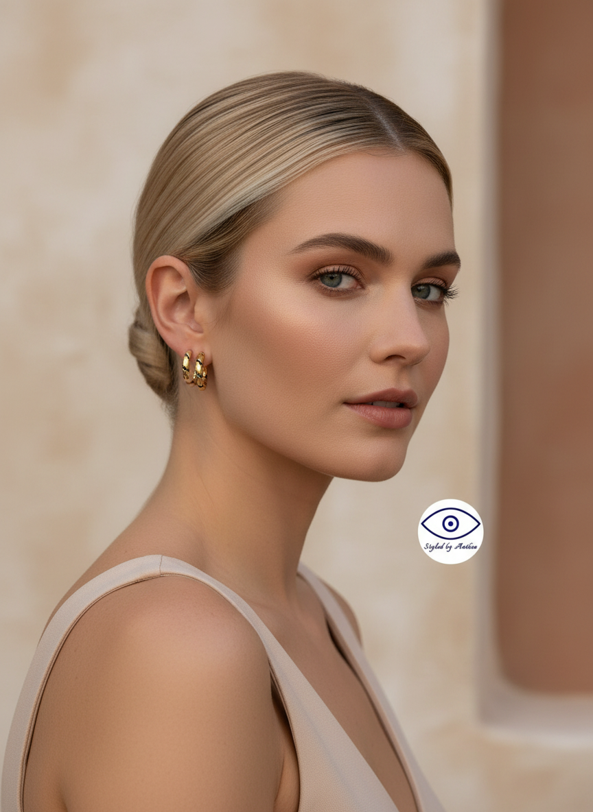 Earrings - Pilos Gold Huggies