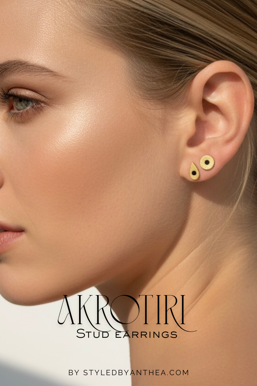 CYCLADE ~ Akrotiri Stud Earrings in Gold or Silver