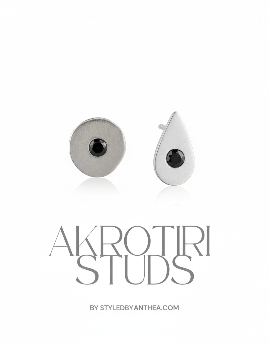 Akrotiri Stud Earrings in Silver