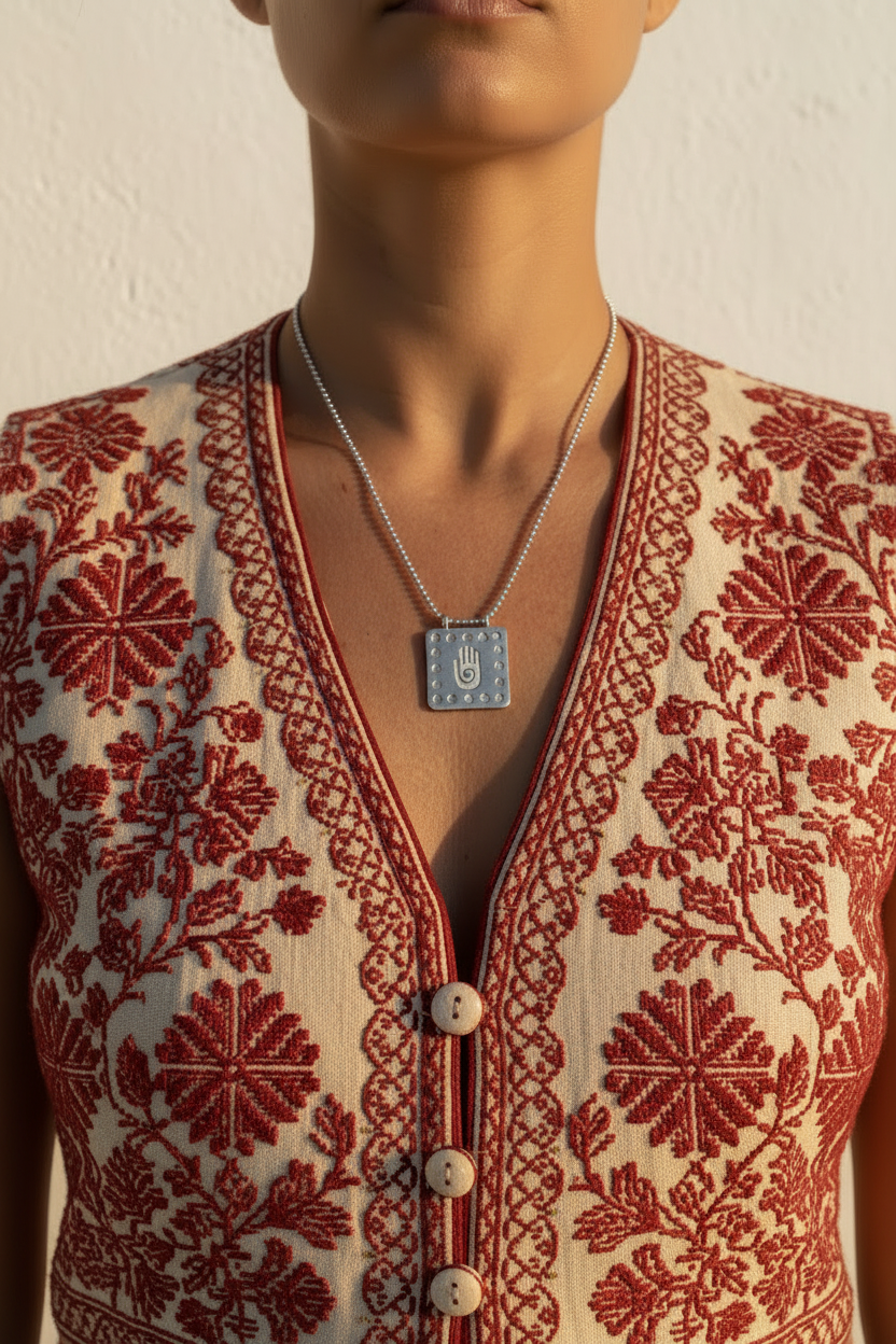Hamsa Pendant — Original Shot, Closed Waistcoat