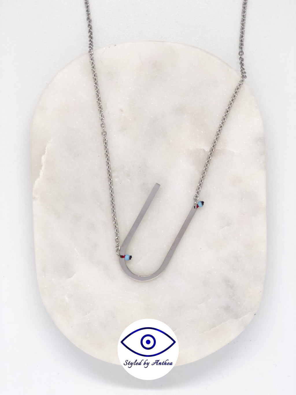 ALPHABET Silver Necklace - A-Z - Styled by Anthea
