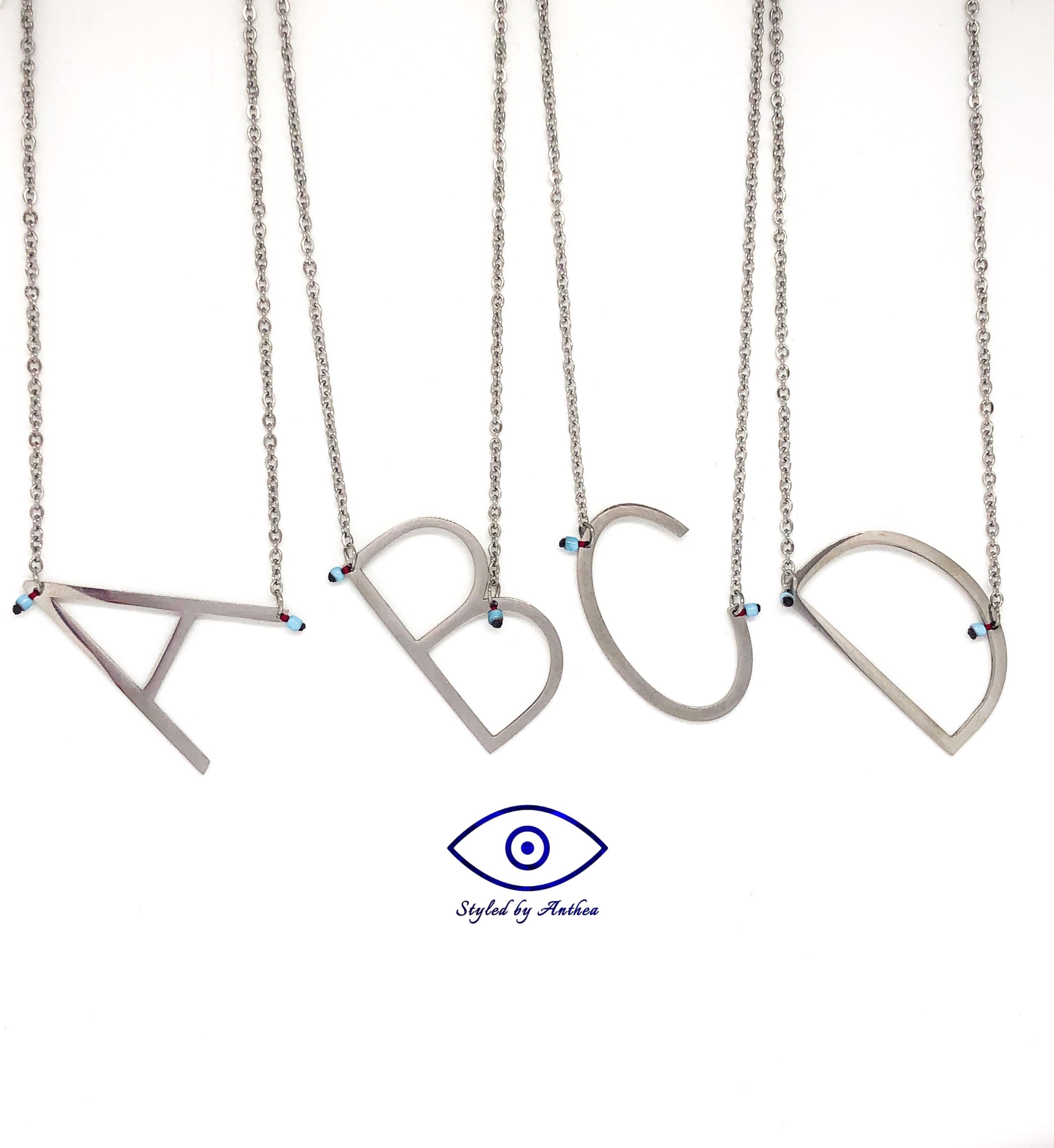 ALPHABET Silver Necklace - A-Z - Styled by Anthea
