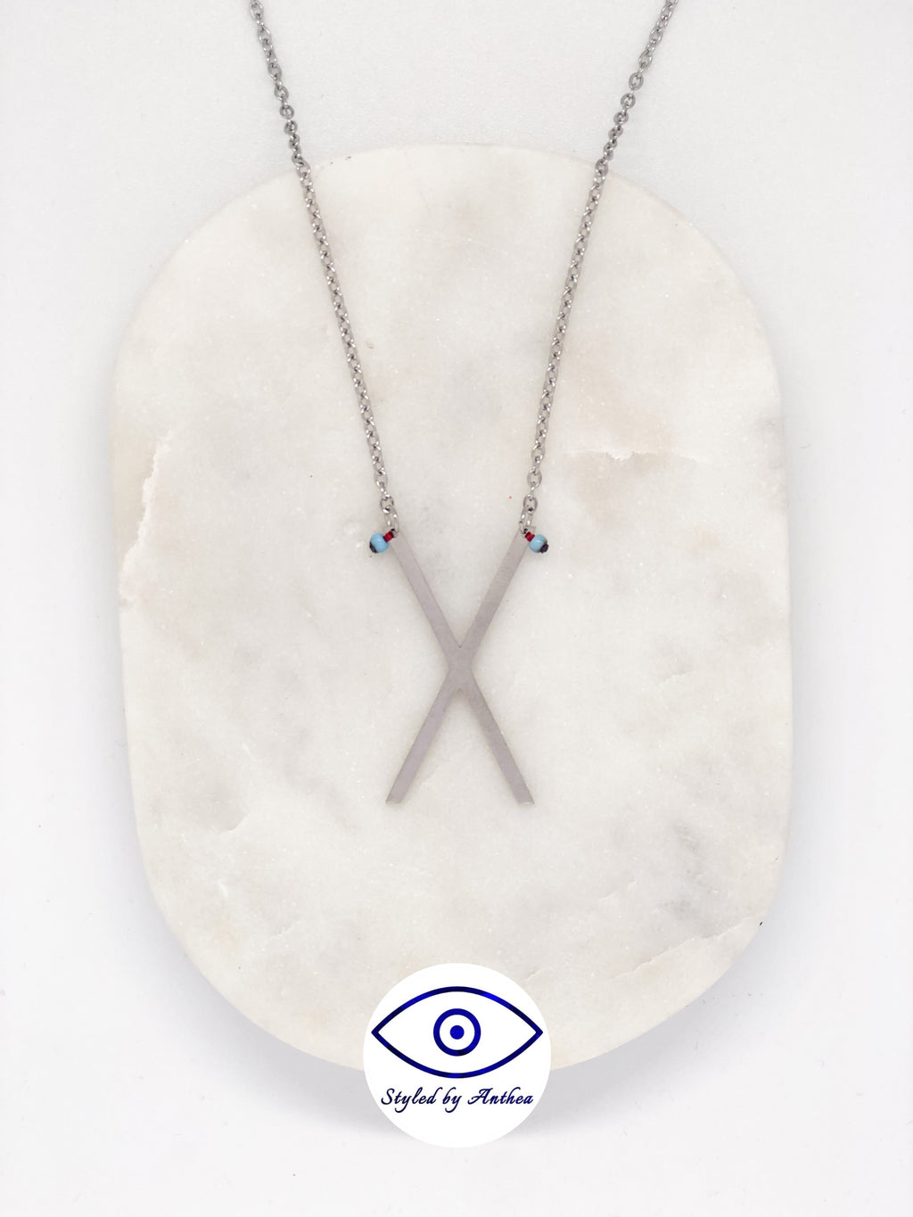 ALPHABET Silver Necklace - A-Z - Styled by Anthea