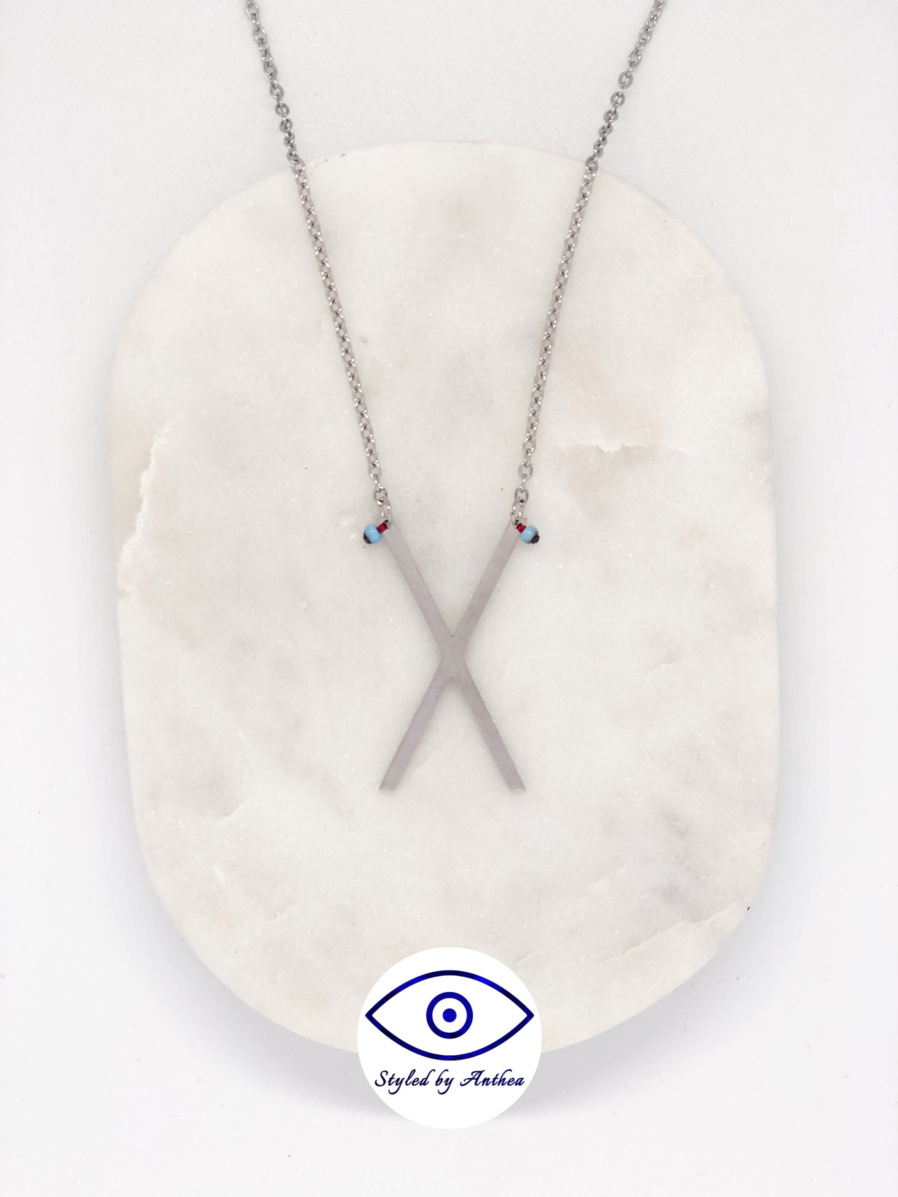 ALPHABET Silver Necklace - A-Z - Styled by Anthea