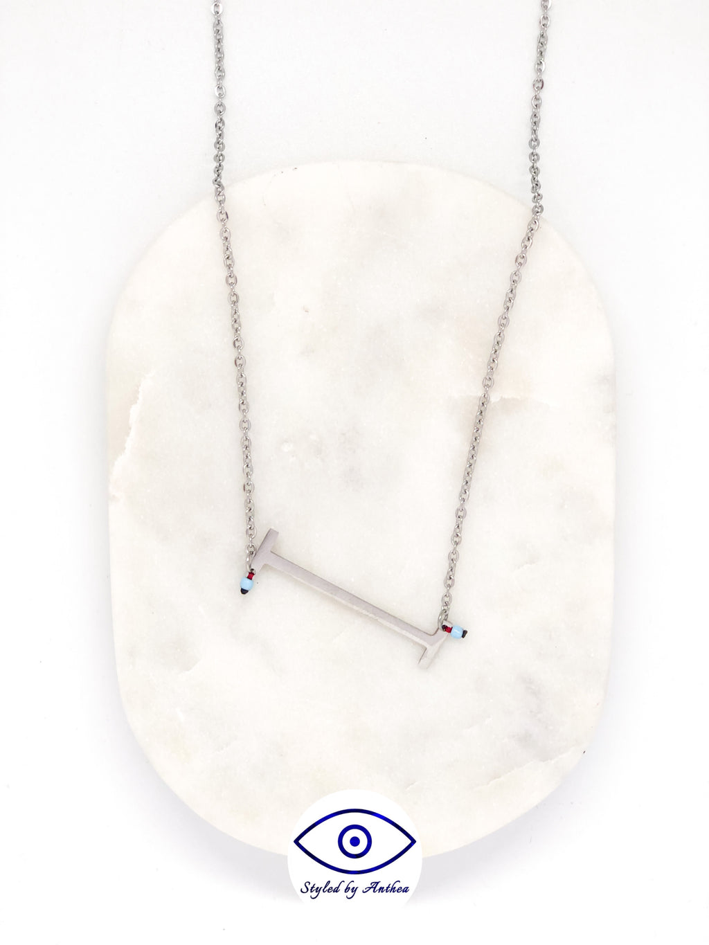 ALPHABET Silver Necklace - A-Z - Styled by Anthea