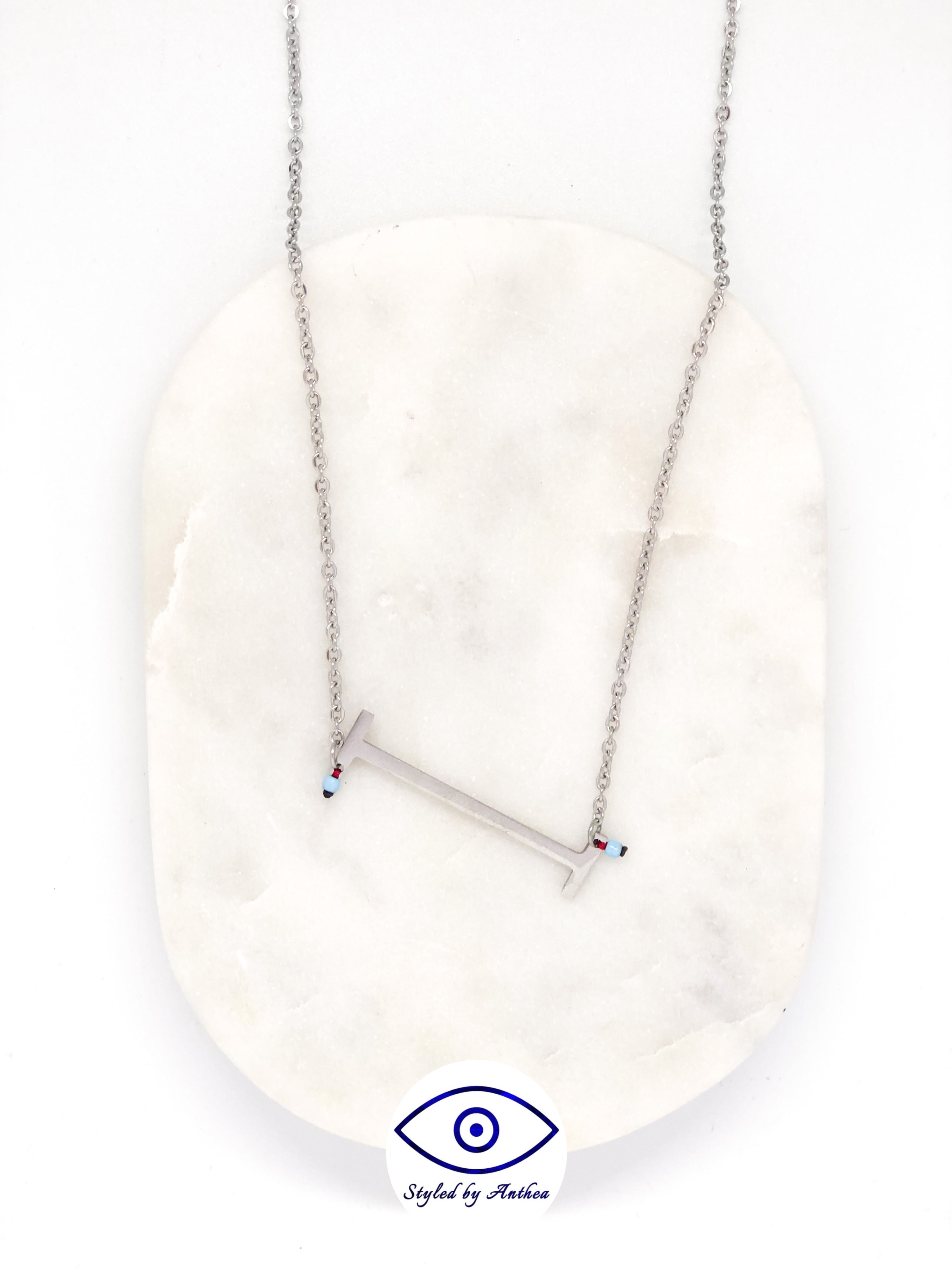 ALPHABET Silver Necklace - A-Z - Styled by Anthea