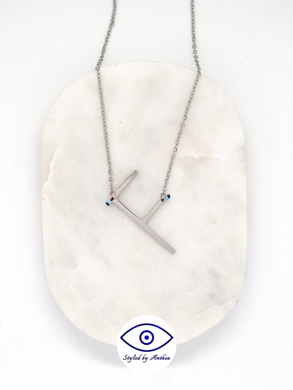 ALPHABET Silver Necklace - A-Z - Styled by Anthea