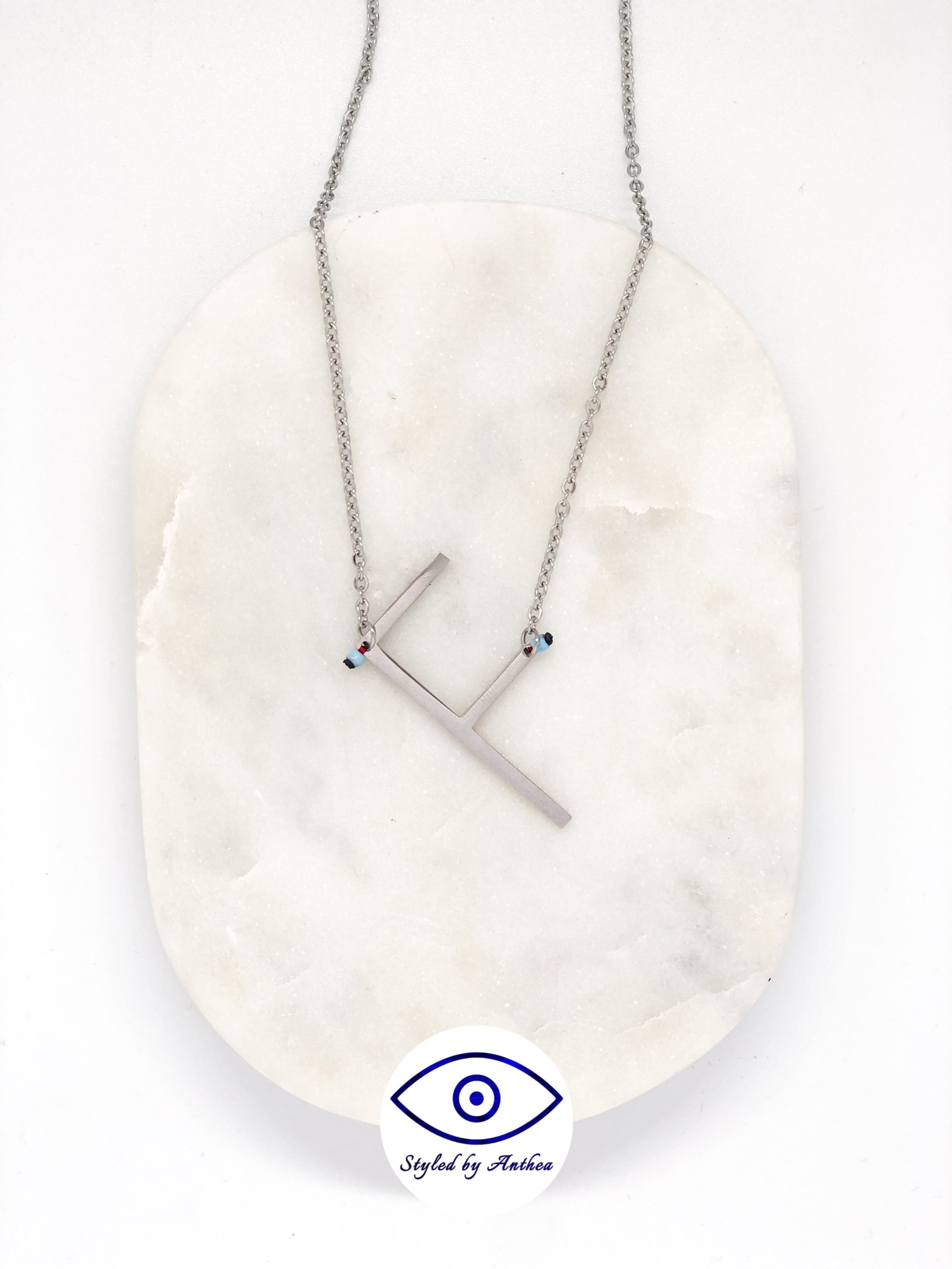 ALPHABET Silver Necklace - A-Z - Styled by Anthea