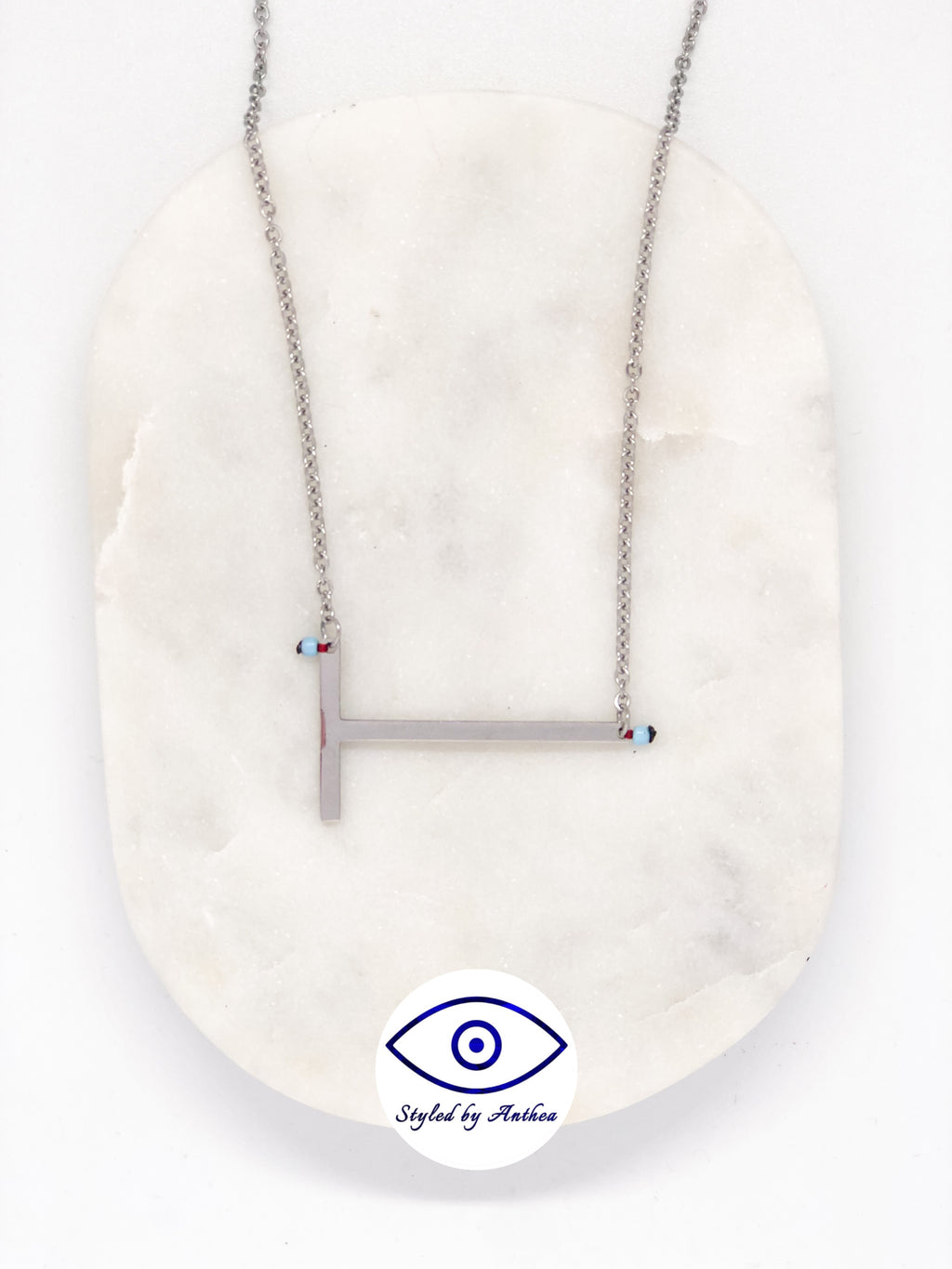 ALPHABET Silver Necklace - A-Z - Styled by Anthea