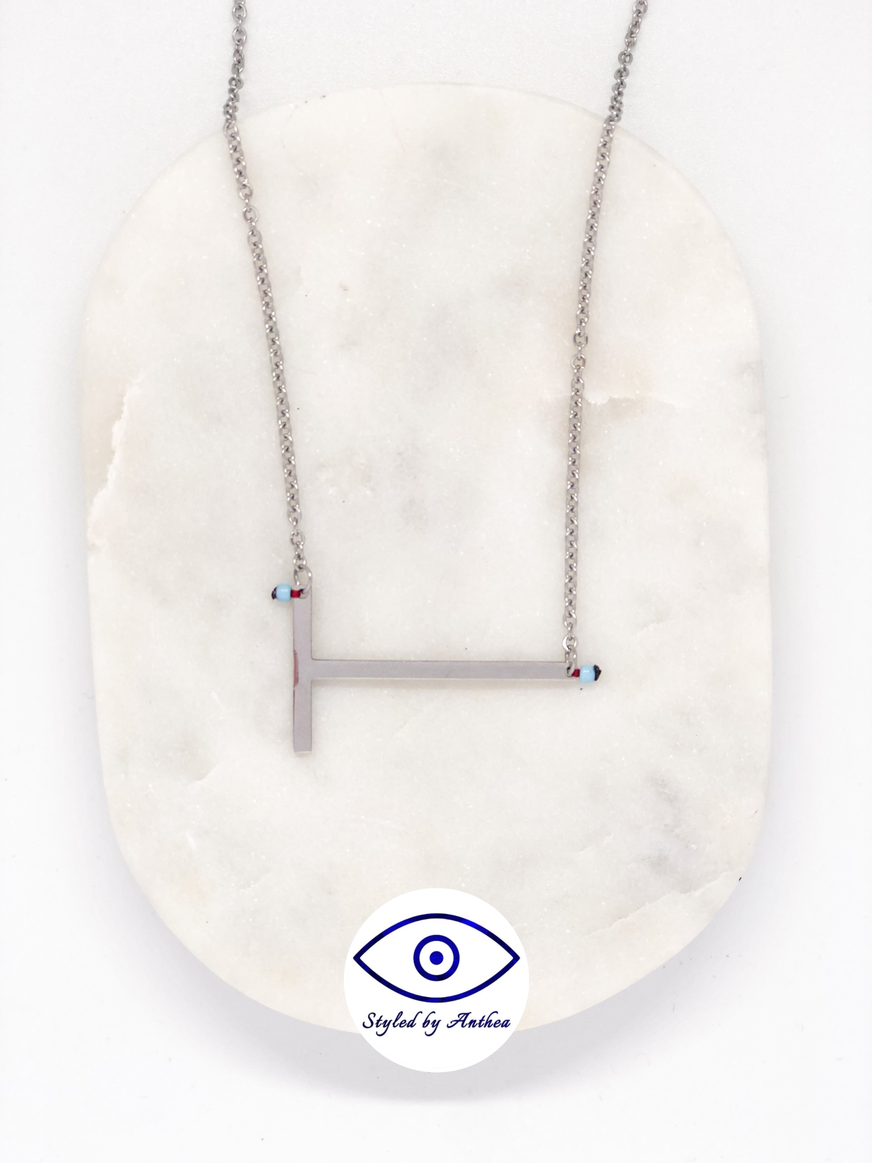 ALPHABET Silver Necklace - A-Z - Styled by Anthea
