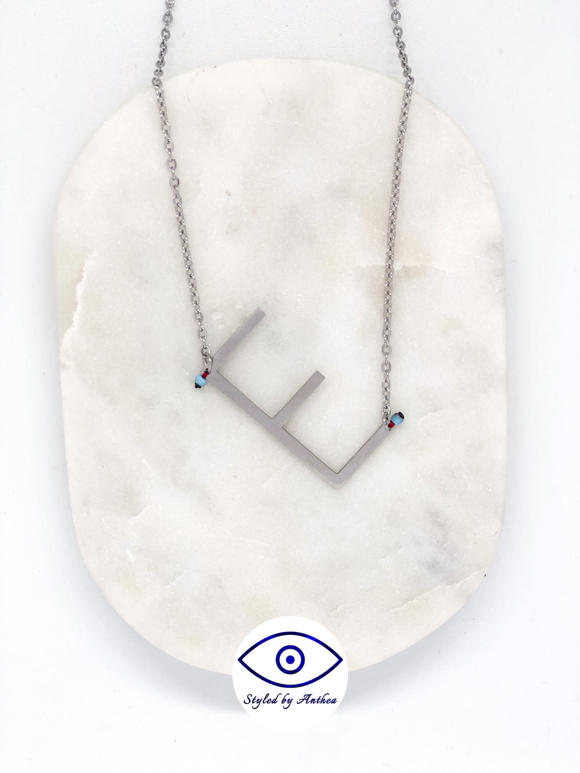 ALPHABET Silver Necklace - A-Z - Styled by Anthea