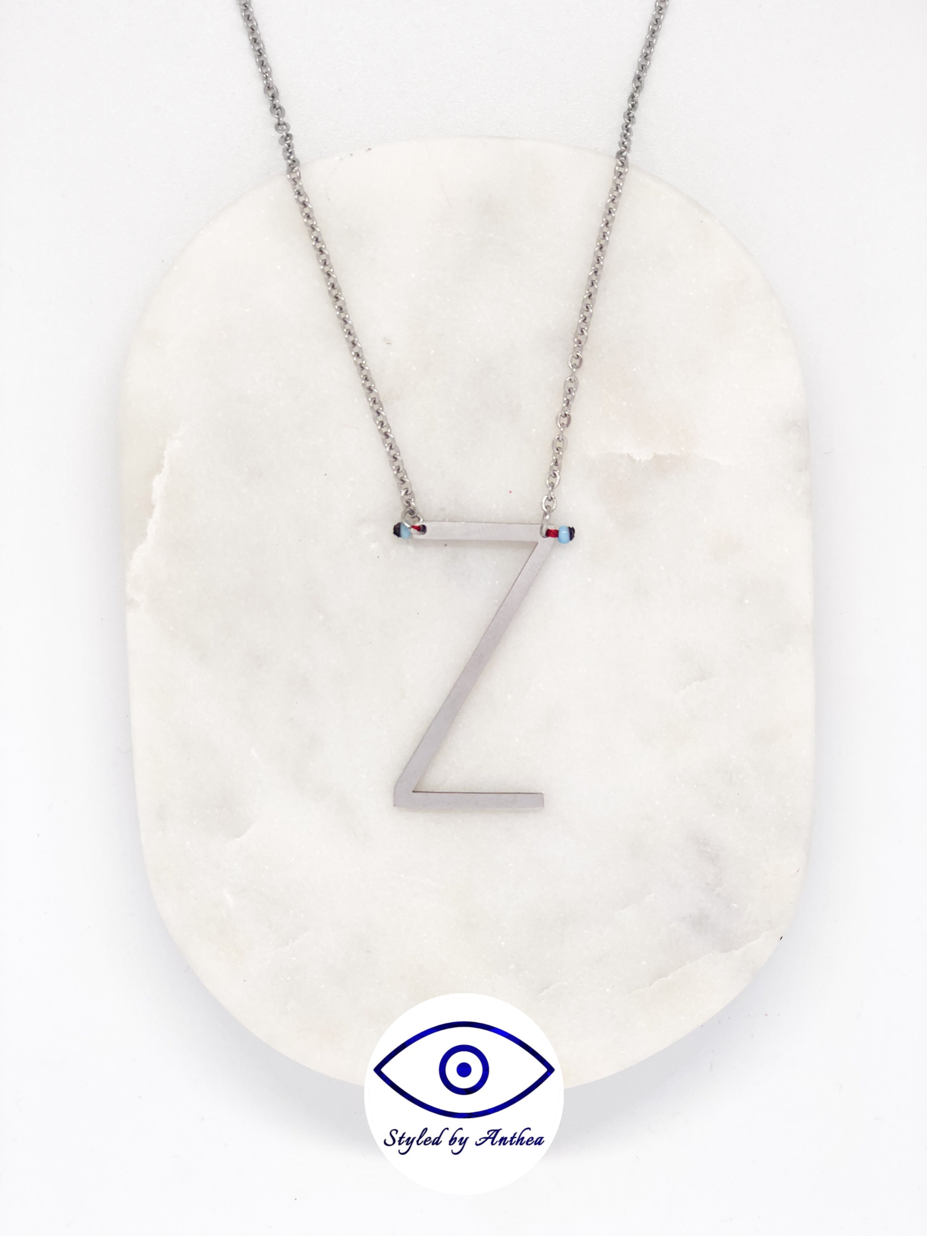 ALPHABET Silver Necklace - A-Z - Styled by Anthea
