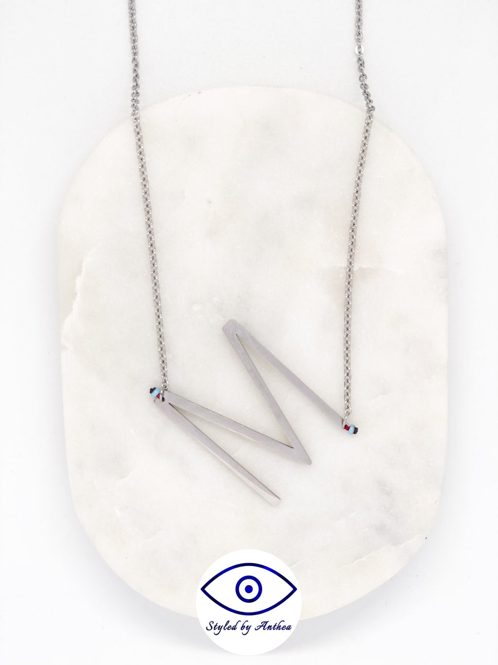 ALPHABET Silver Necklace - A-Z - Styled by Anthea