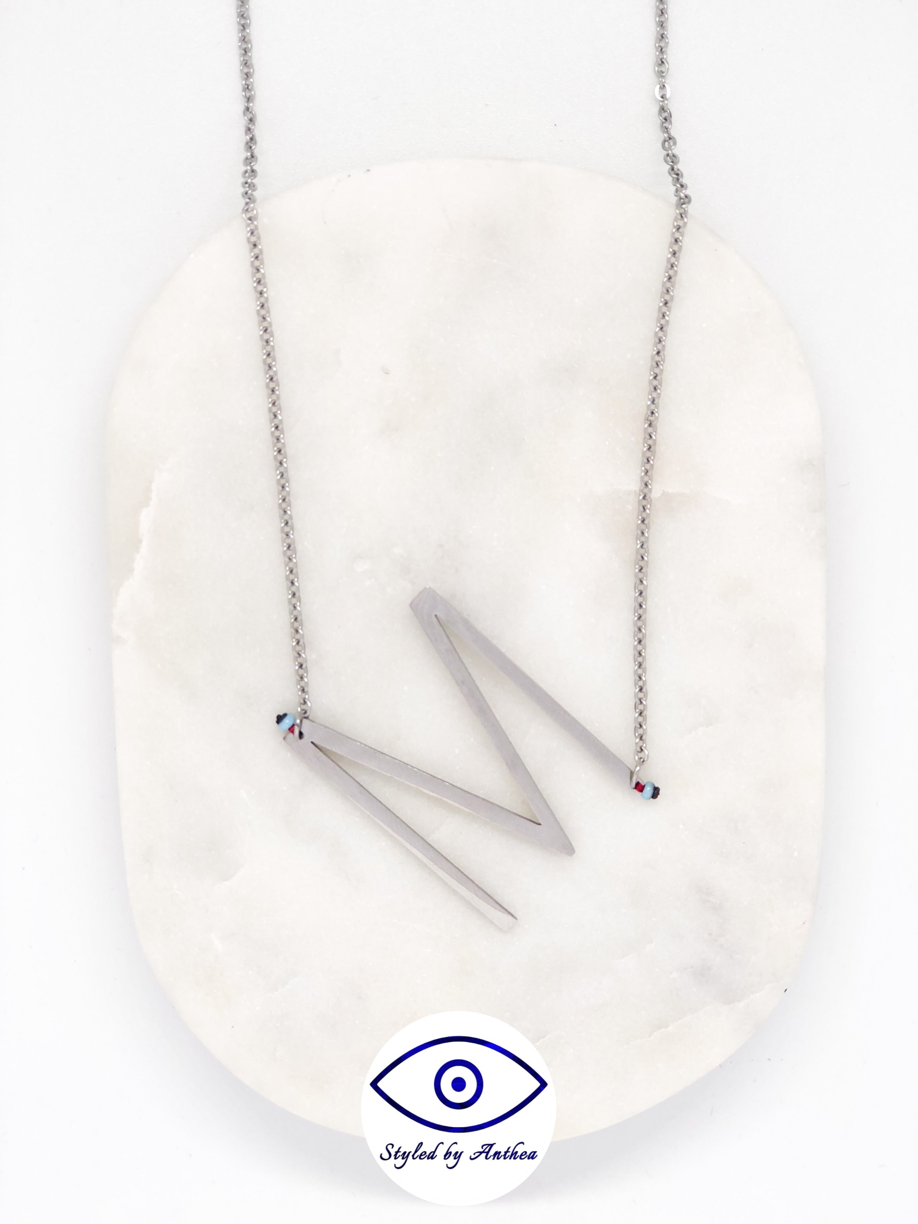 ALPHABET Silver Necklace - A-Z - Styled by Anthea