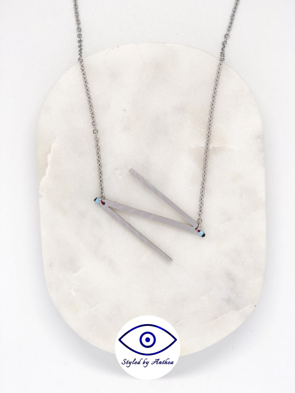 ALPHABET Silver Necklace - A-Z - Styled by Anthea