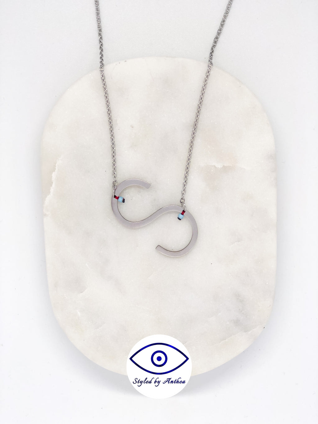 ALPHABET Silver Necklace - A-Z - Styled by Anthea