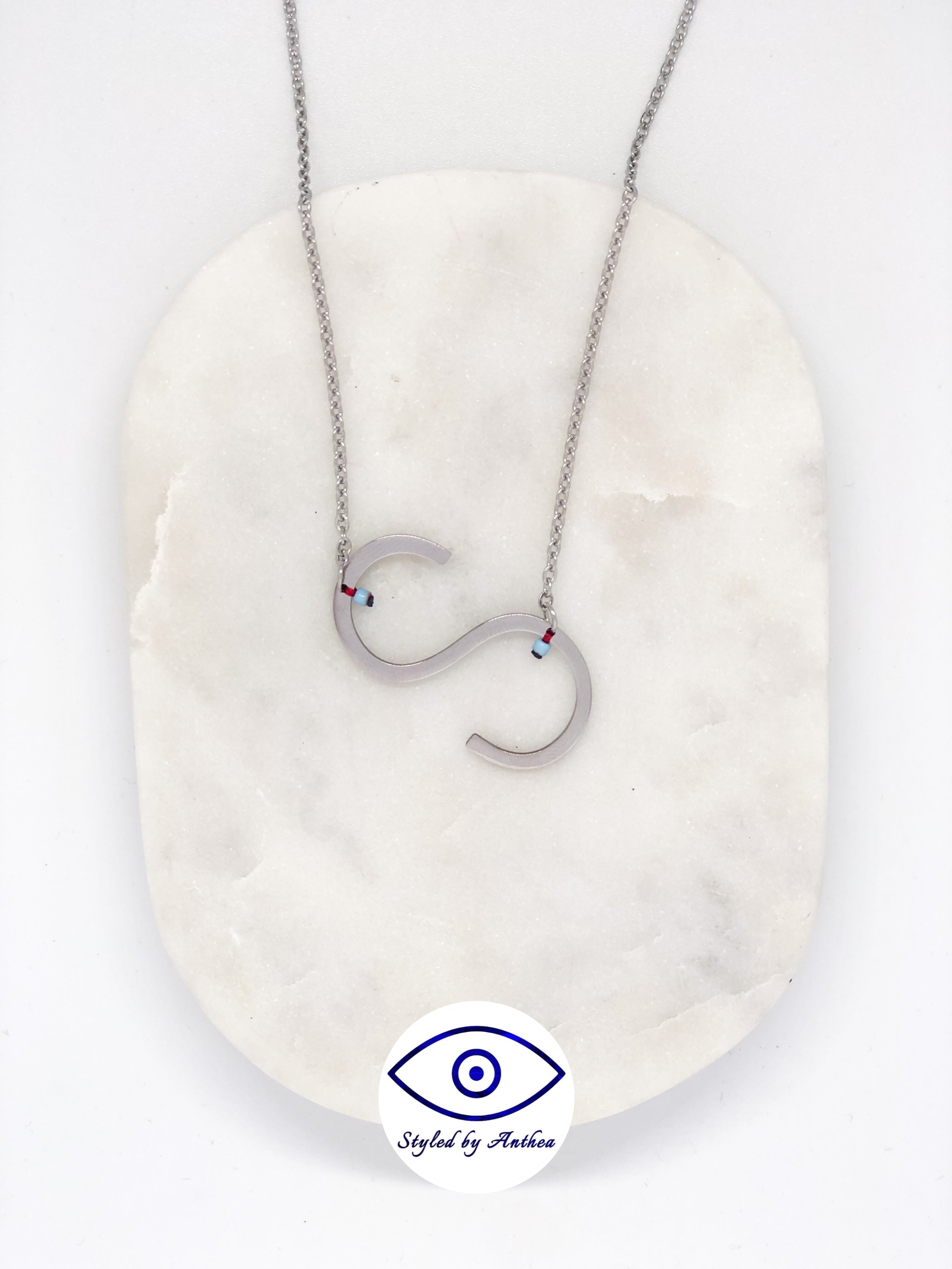 ALPHABET Silver Necklace - A-Z - Styled by Anthea
