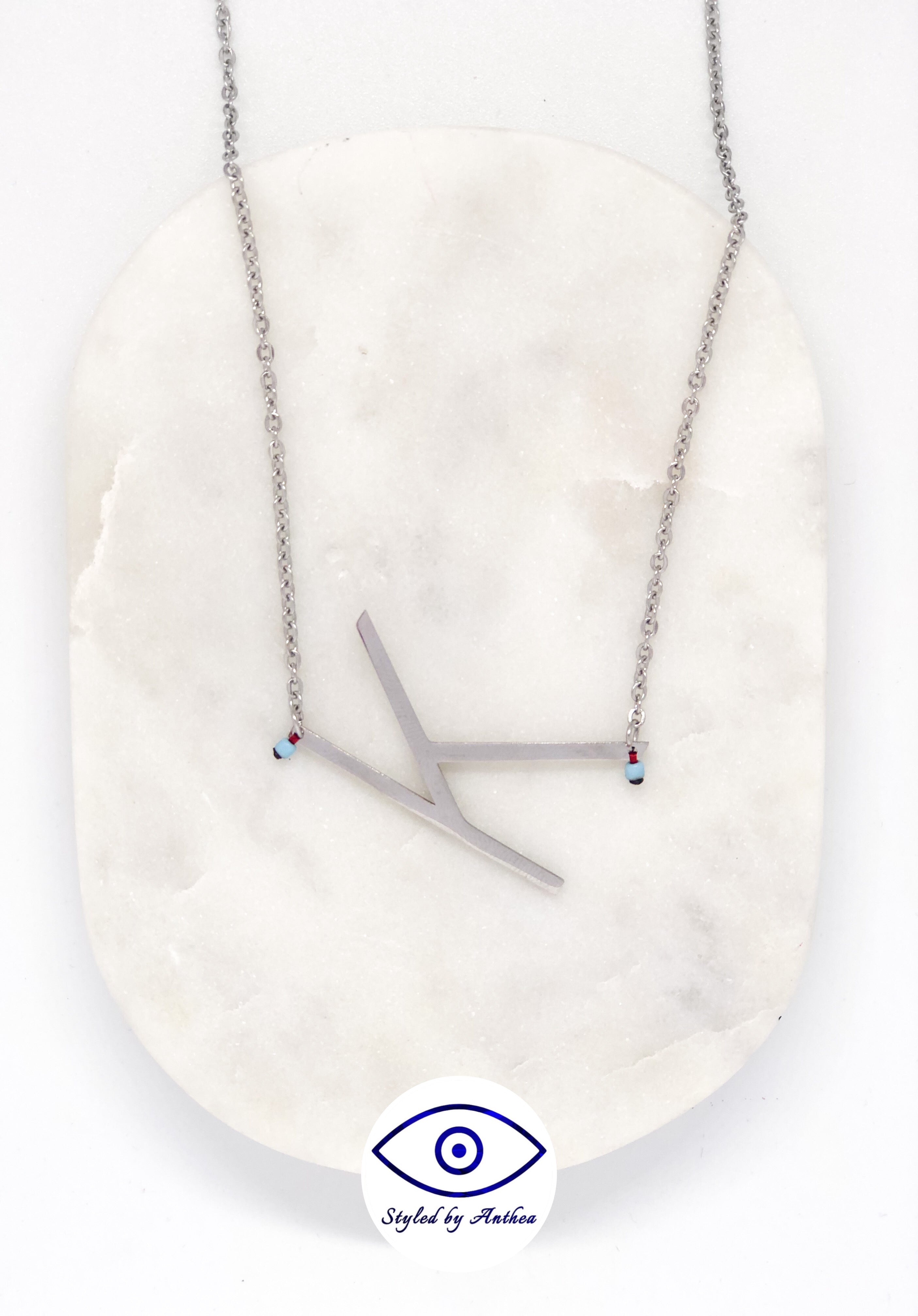 ALPHABET Silver Necklace - A-Z - Styled by Anthea