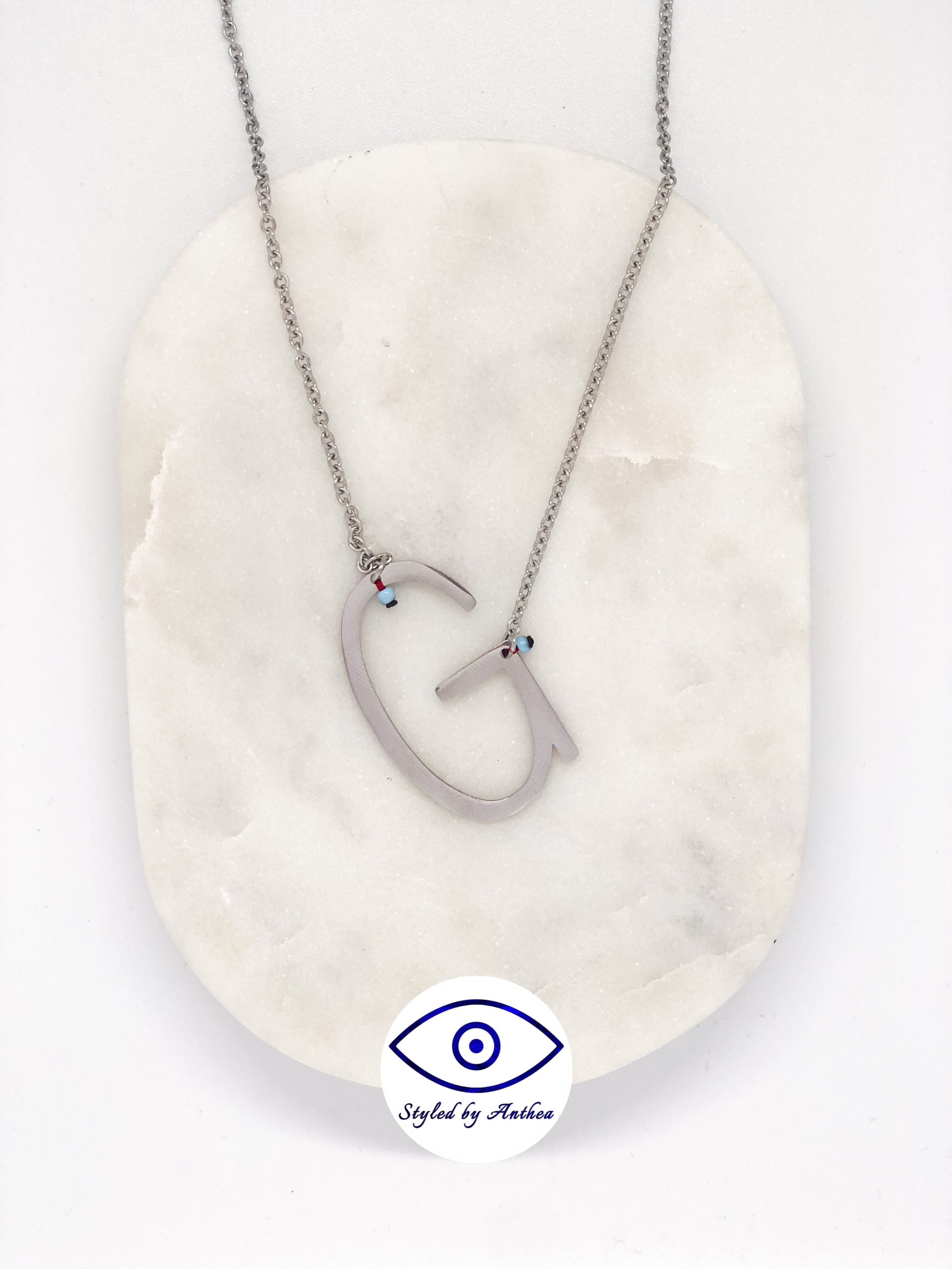 ALPHABET Silver Necklace - A-Z - Styled by Anthea