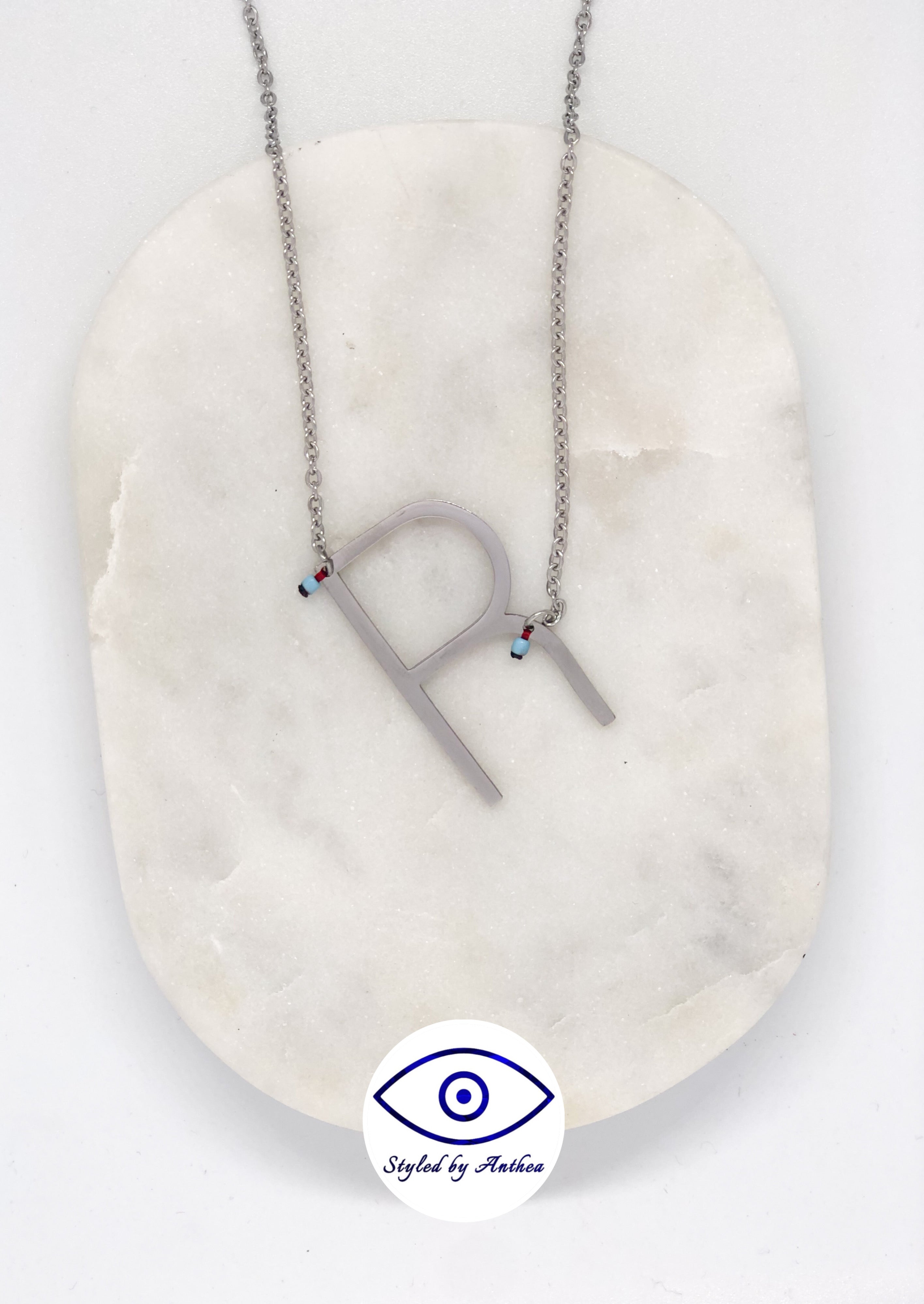 ALPHABET Silver Necklace - A-Z - Styled by Anthea