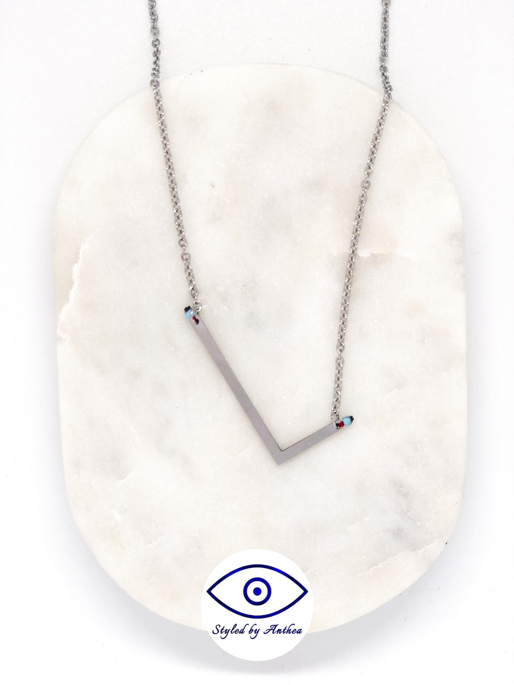 ALPHABET Silver Necklace - A-Z - Styled by Anthea