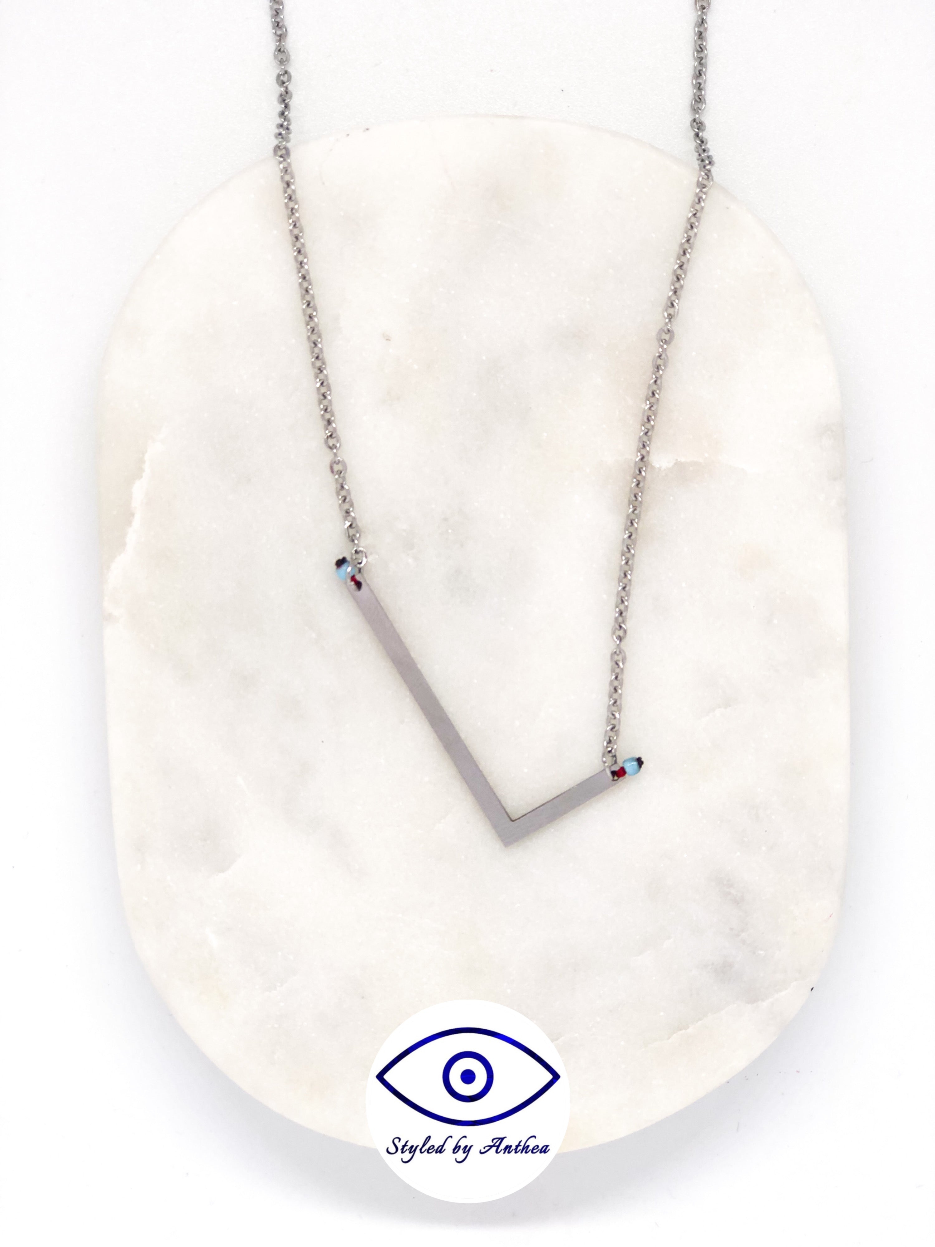 ALPHABET Silver Necklace - A-Z - Styled by Anthea