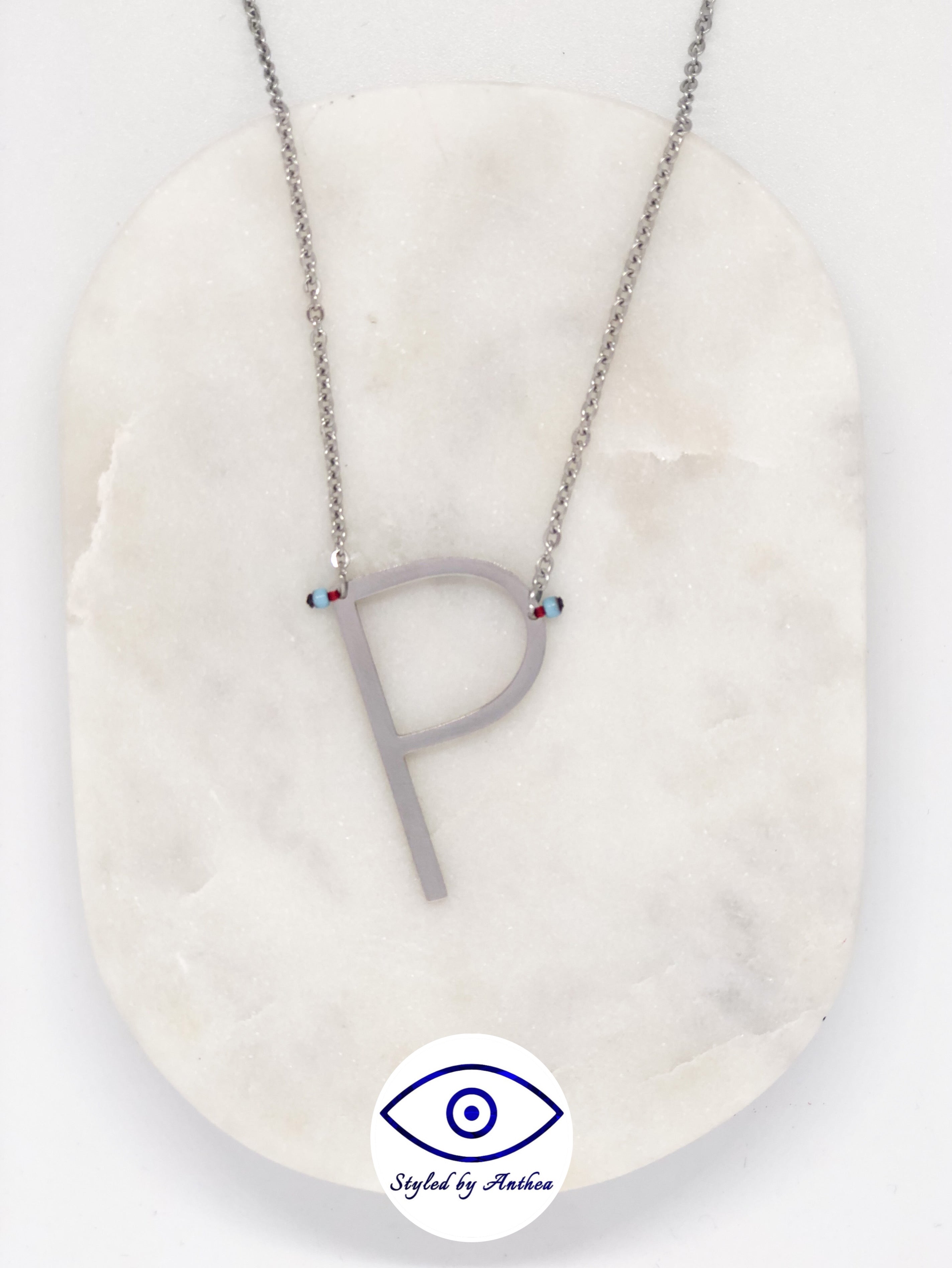 ALPHABET Silver Necklace - A-Z - Styled by Anthea
