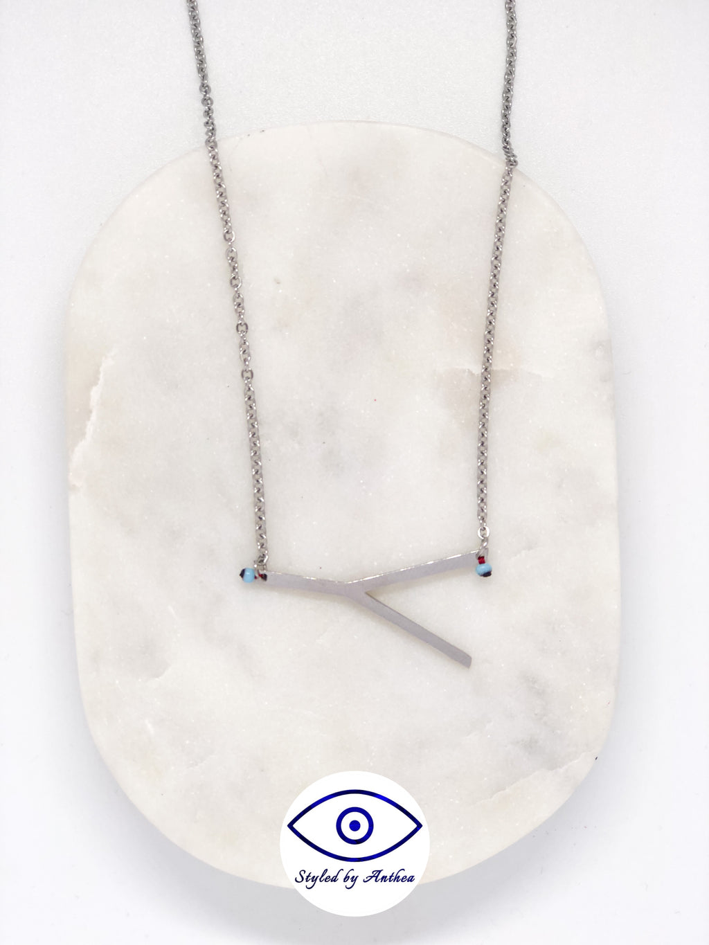 ALPHABET Silver Necklace - A-Z - Styled by Anthea