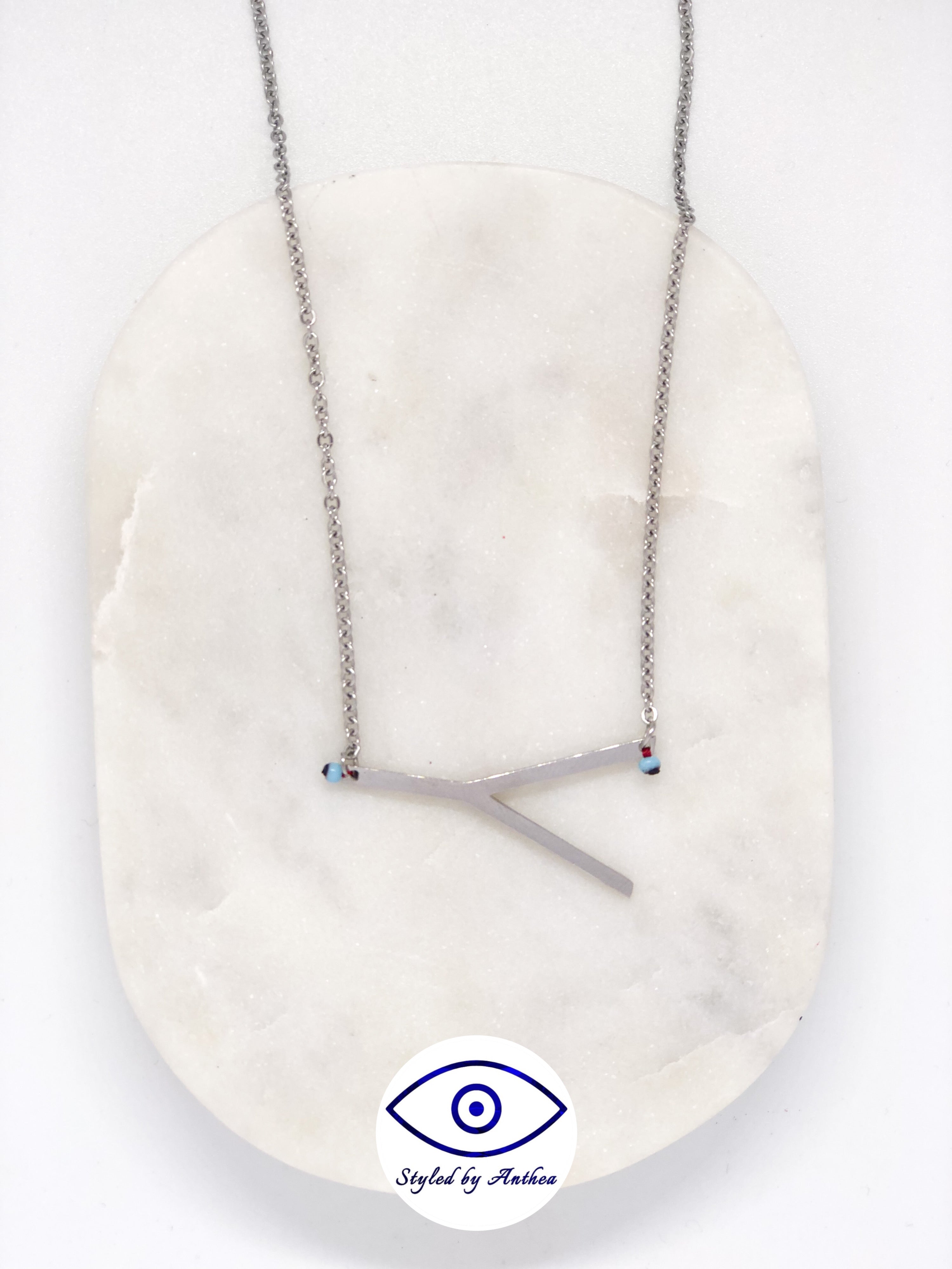 ALPHABET Silver Necklace - A-Z - Styled by Anthea