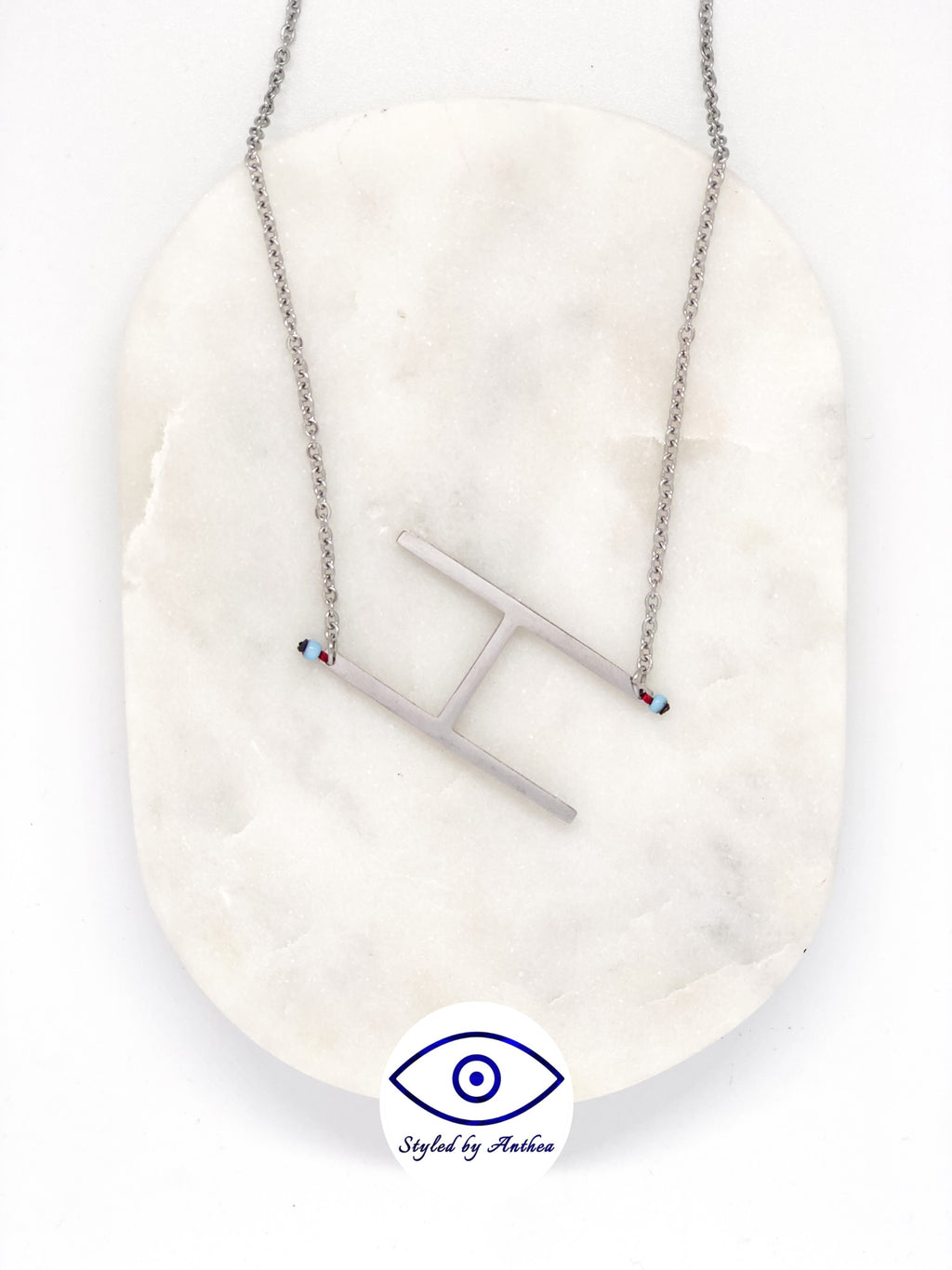 ALPHABET Silver Necklace - A-Z - Styled by Anthea