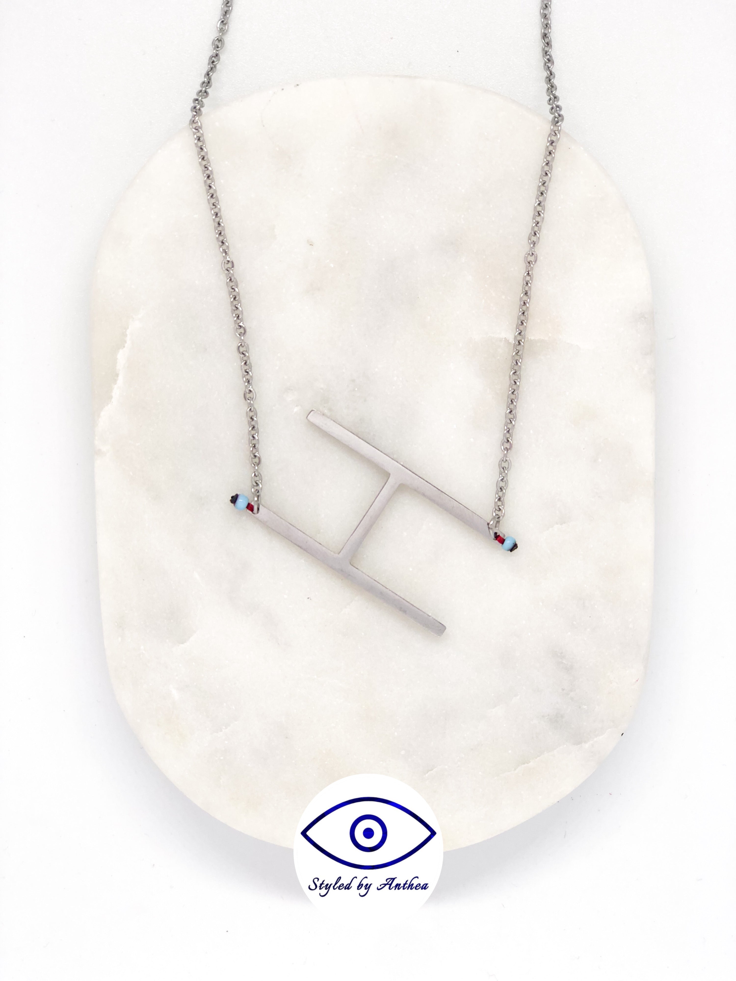 ALPHABET Silver Necklace - A-Z - Styled by Anthea