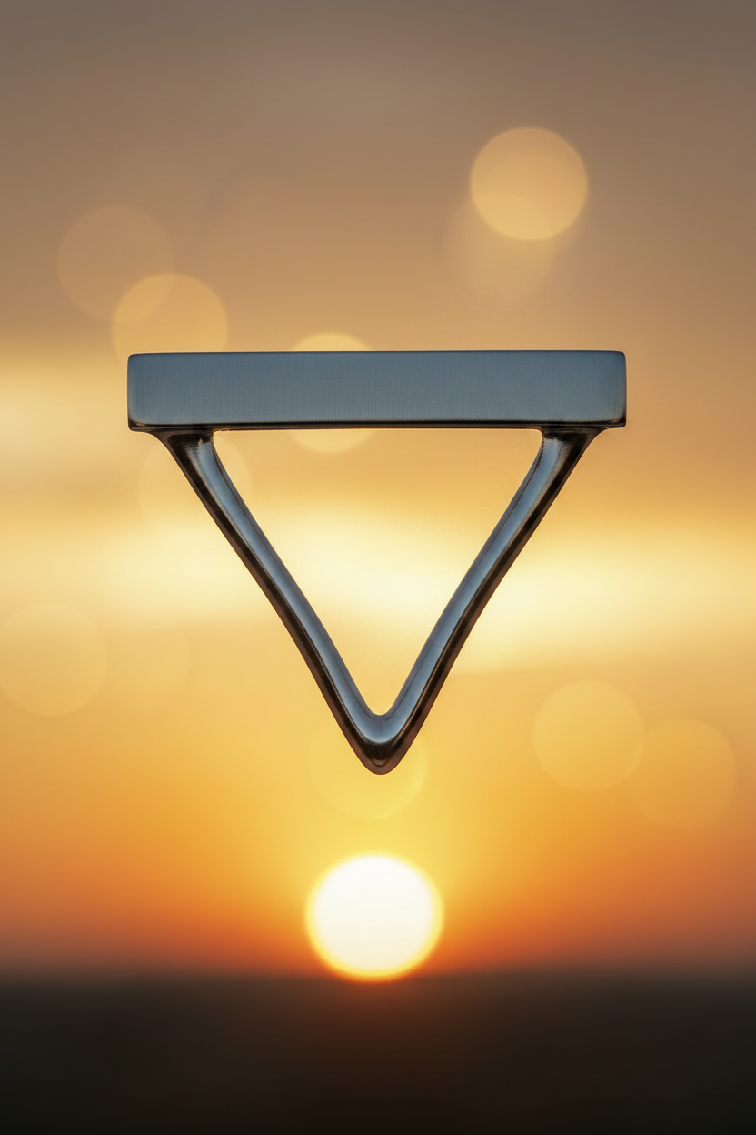 Silver Rounded Inverted Triangle Sunset