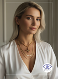 The Chania Necklace Stack Model Banner