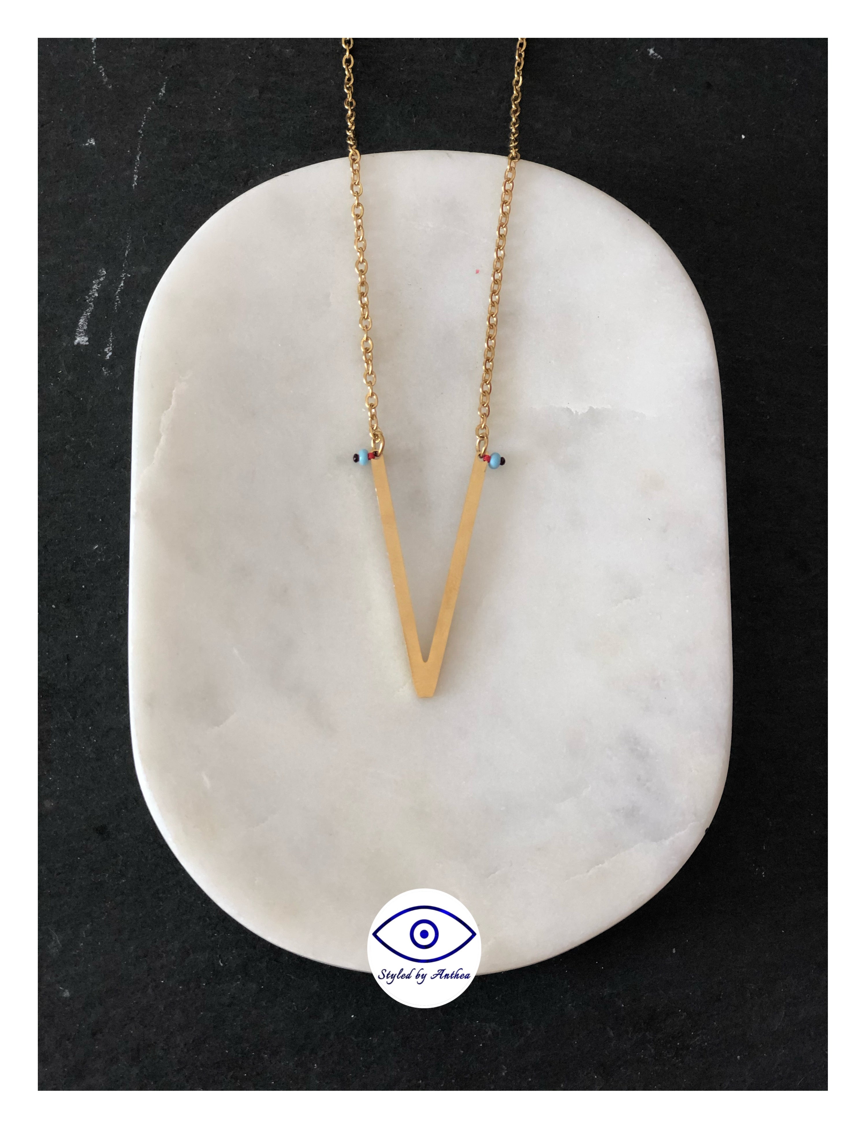 ALPHABET Gold Necklaces - A-Z - Styled by Anthea